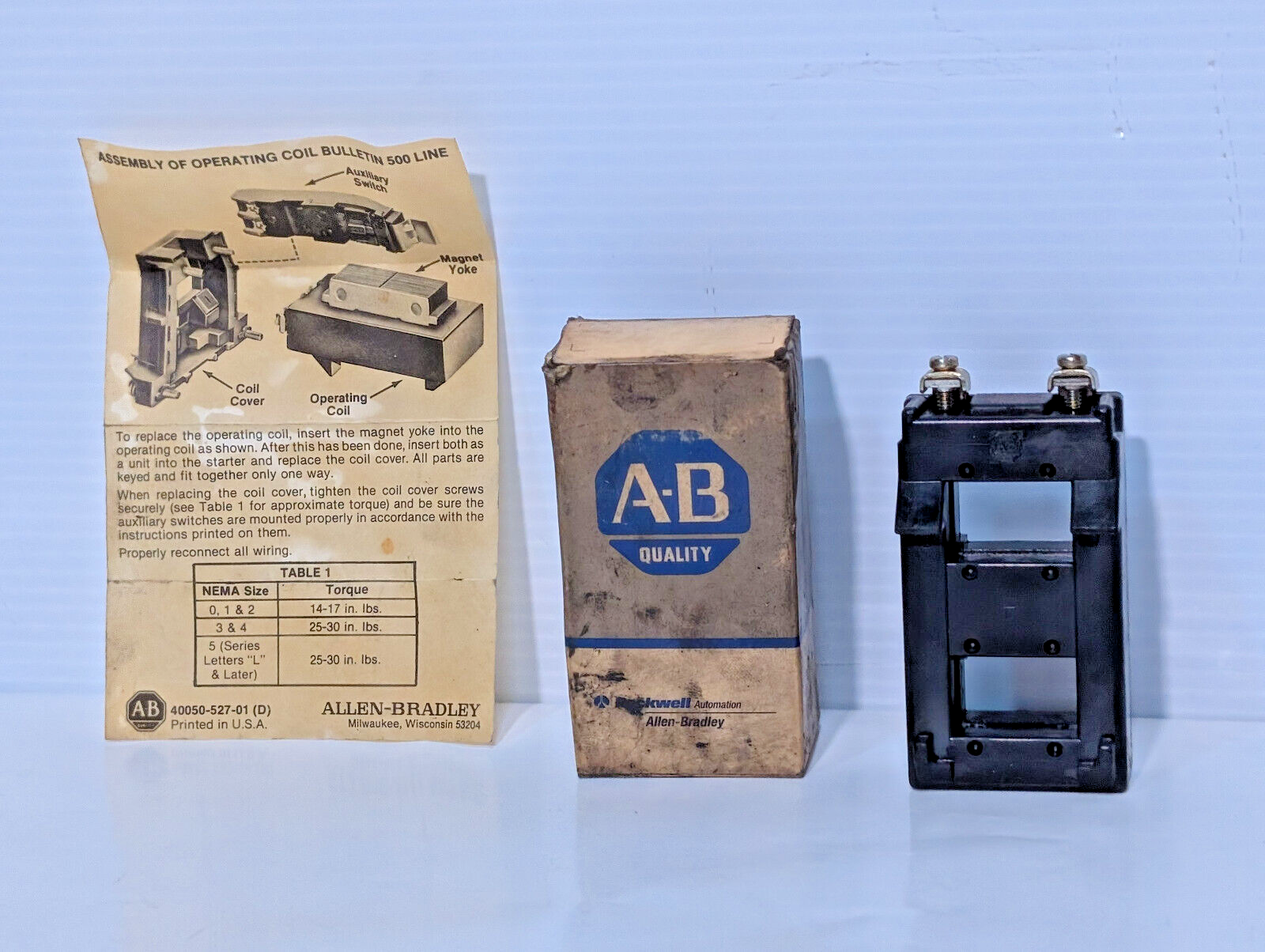 Allen Bradley CB236 Contactor Coil Rockwell Automation 115-120V, 60Hz