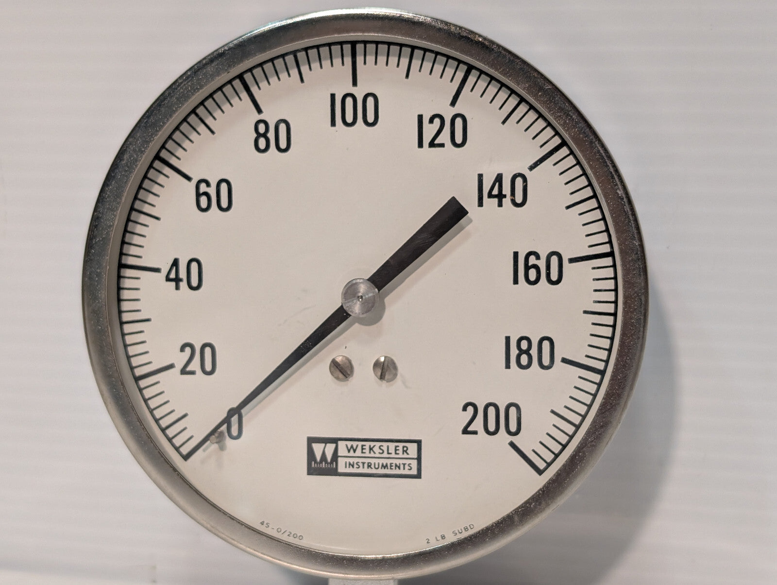 Weksler Instruments 45-0/200, 2Lb SUBD Industrial Pressure Gauge, Made in Israel