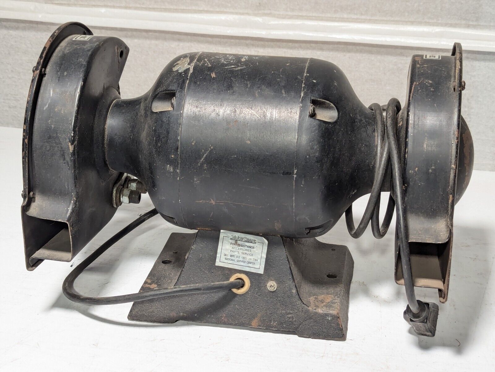 Value-Craft 8260 Bench Grinder, 6" Wheel, 4A, 115V, working, as pictured