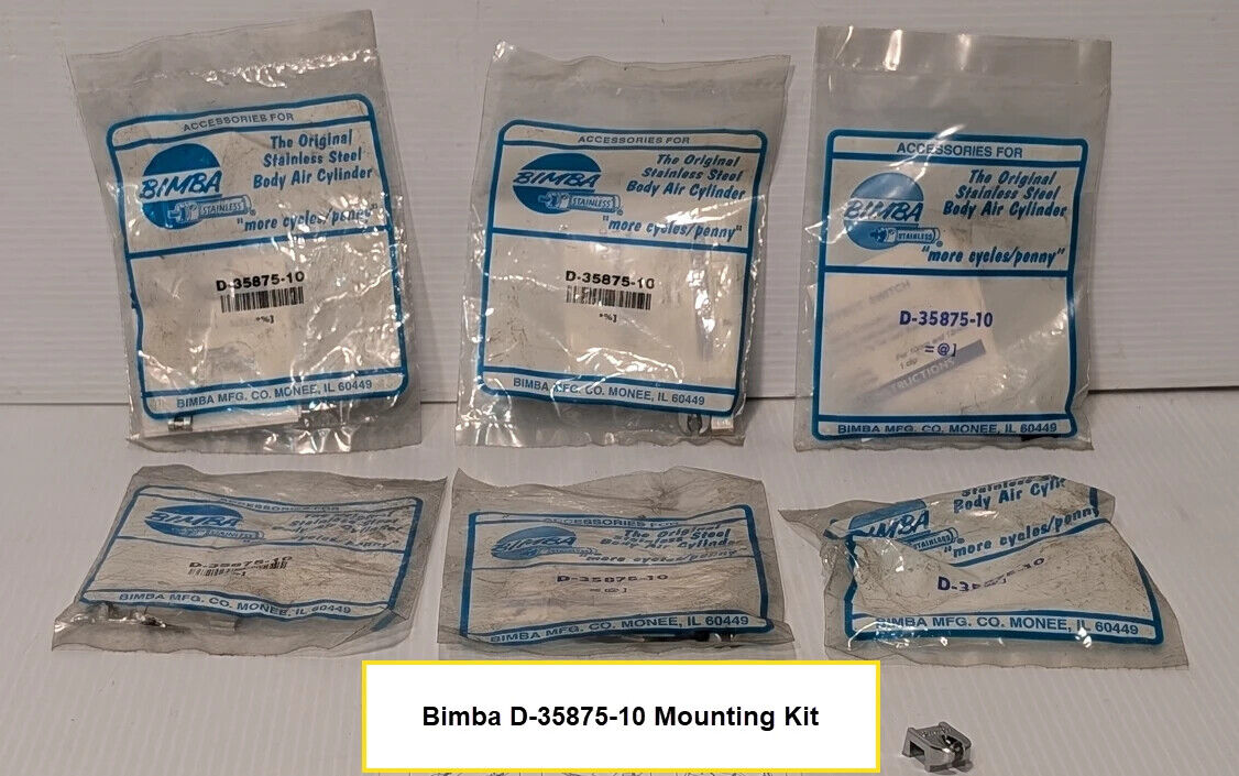Lot of 6 Bimba D-35875-10 Mounting Hardware Kit - Free Shipping