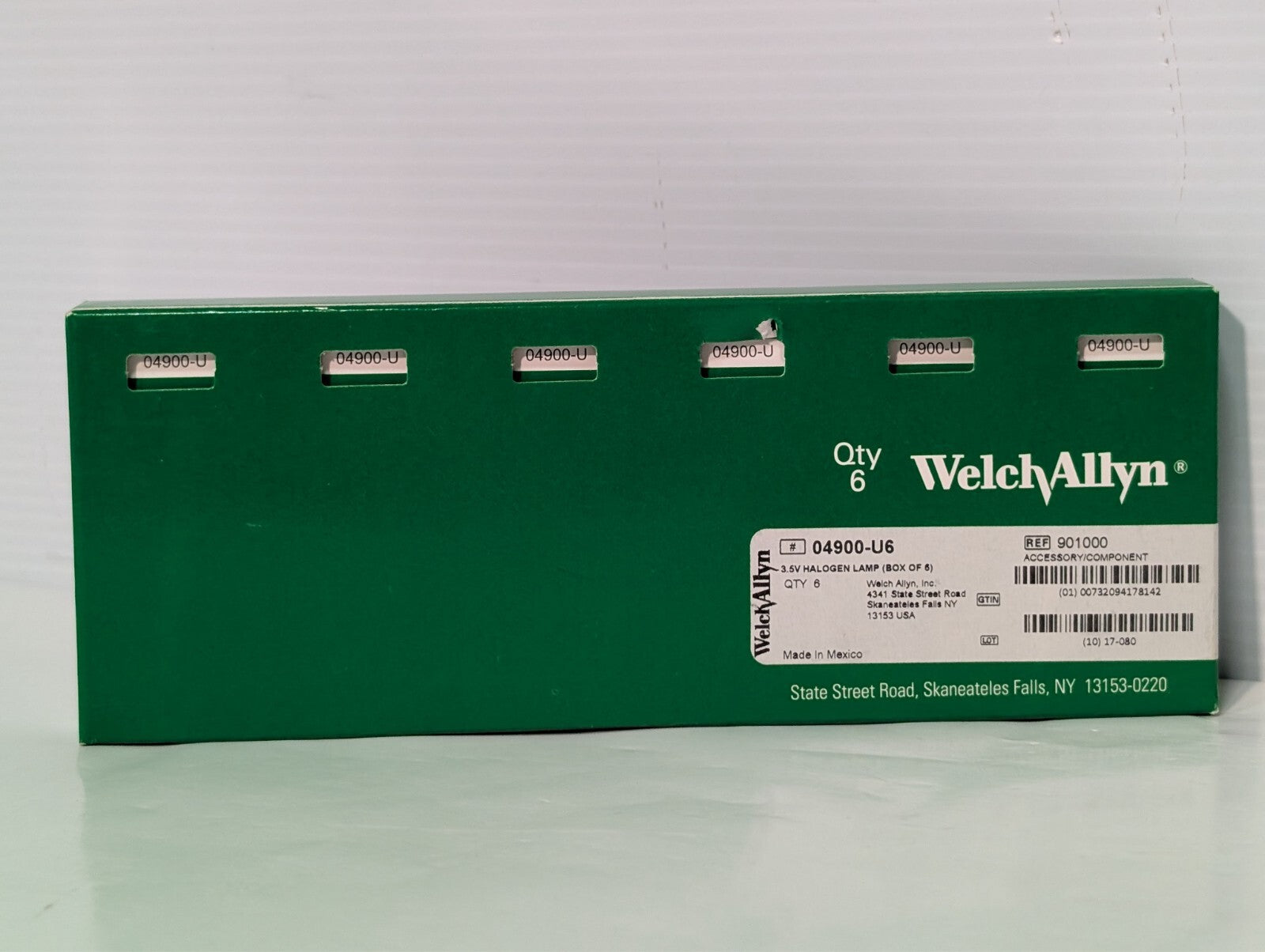 6-Pack Welch Allyn 04900-U6 3.5V Ophthalmoscope Halogen Lamp Bulbs Part 901000