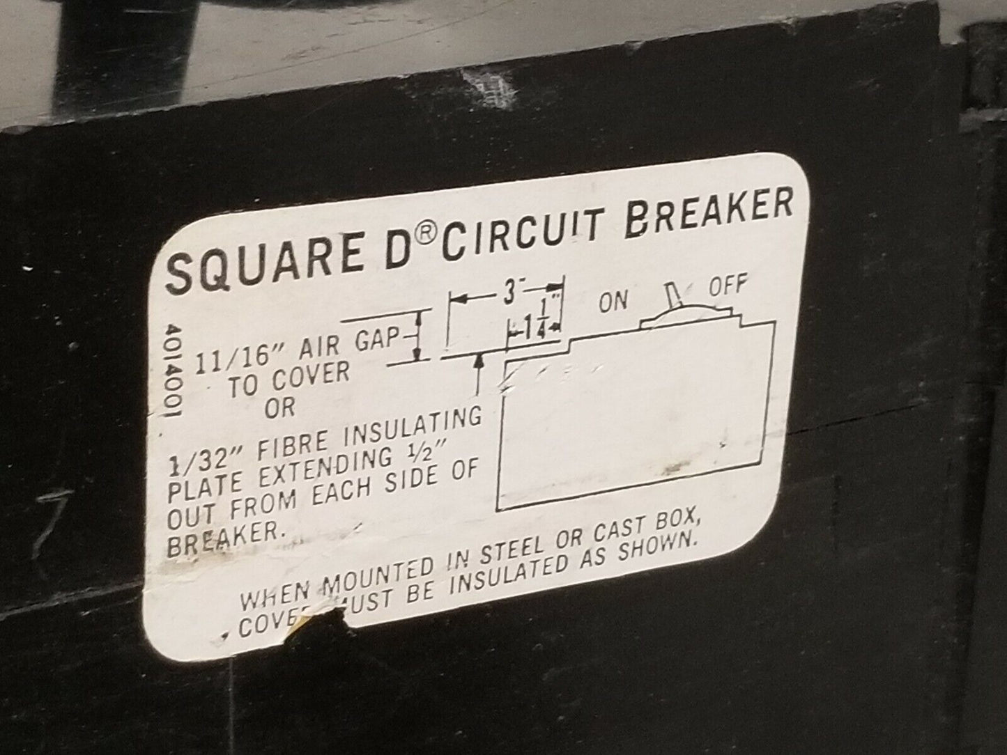 Square D FAL36015 circuit breaker, 15 amps, 3 poles, 600VAC, 125/250VDC