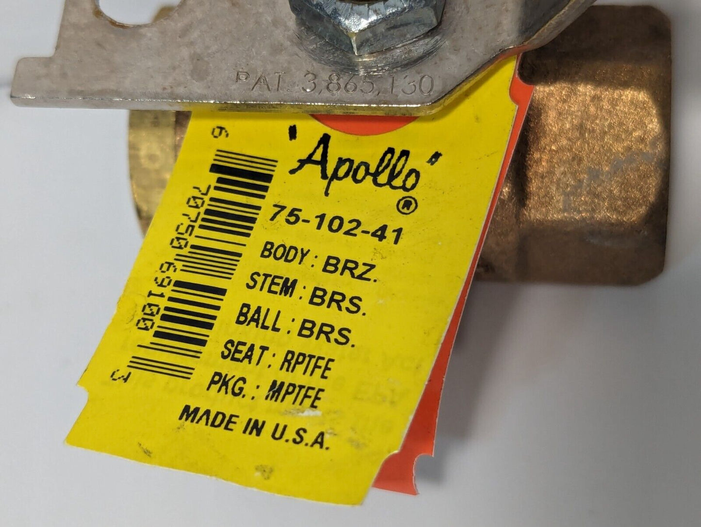 75-102-41 Apollo Brass Conbraco Ball Valve With Lock 3/8 NPT - Free Shipping