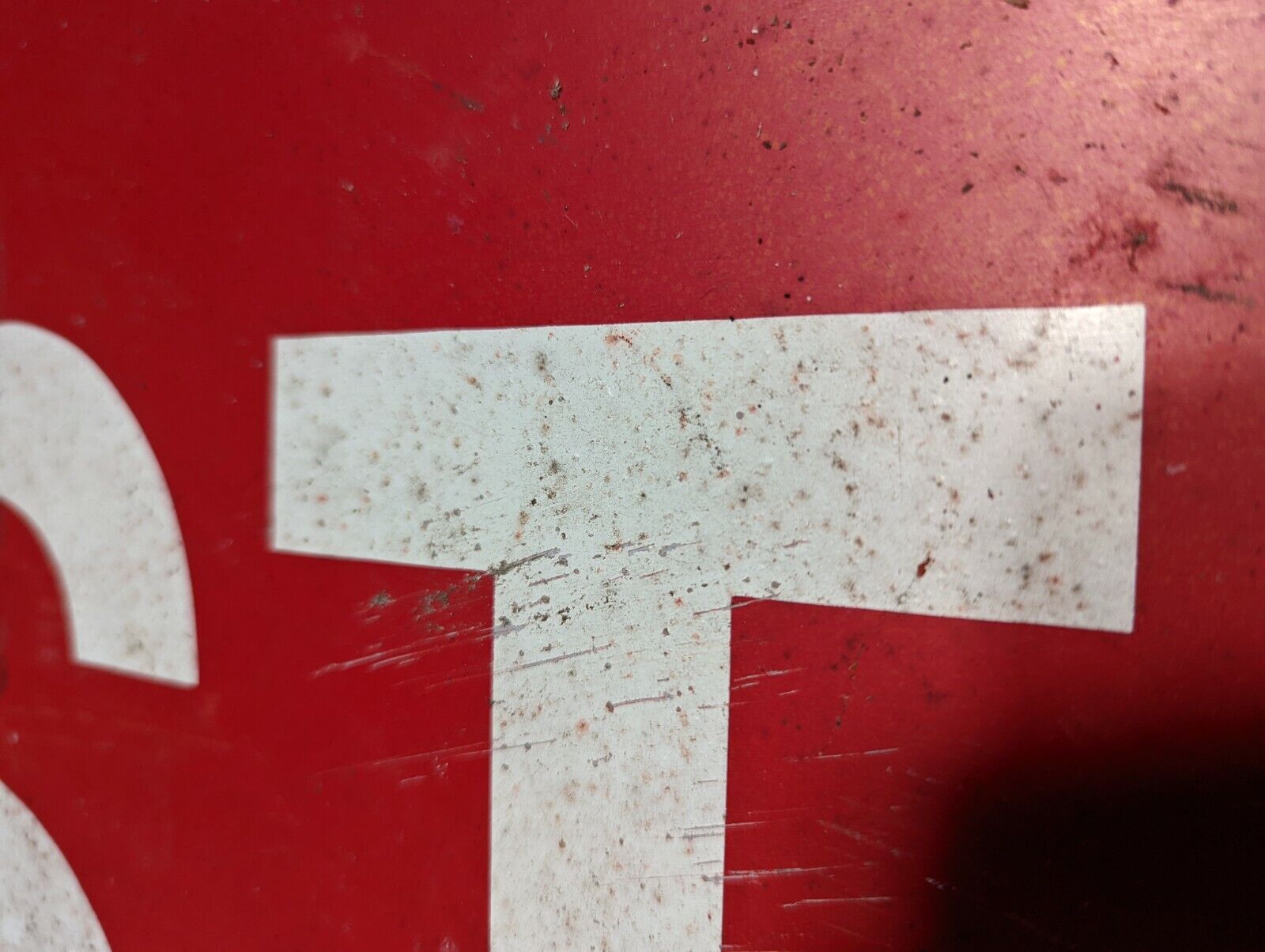 Decommissioned Stop sign, red and white, rusty - Free Shipping