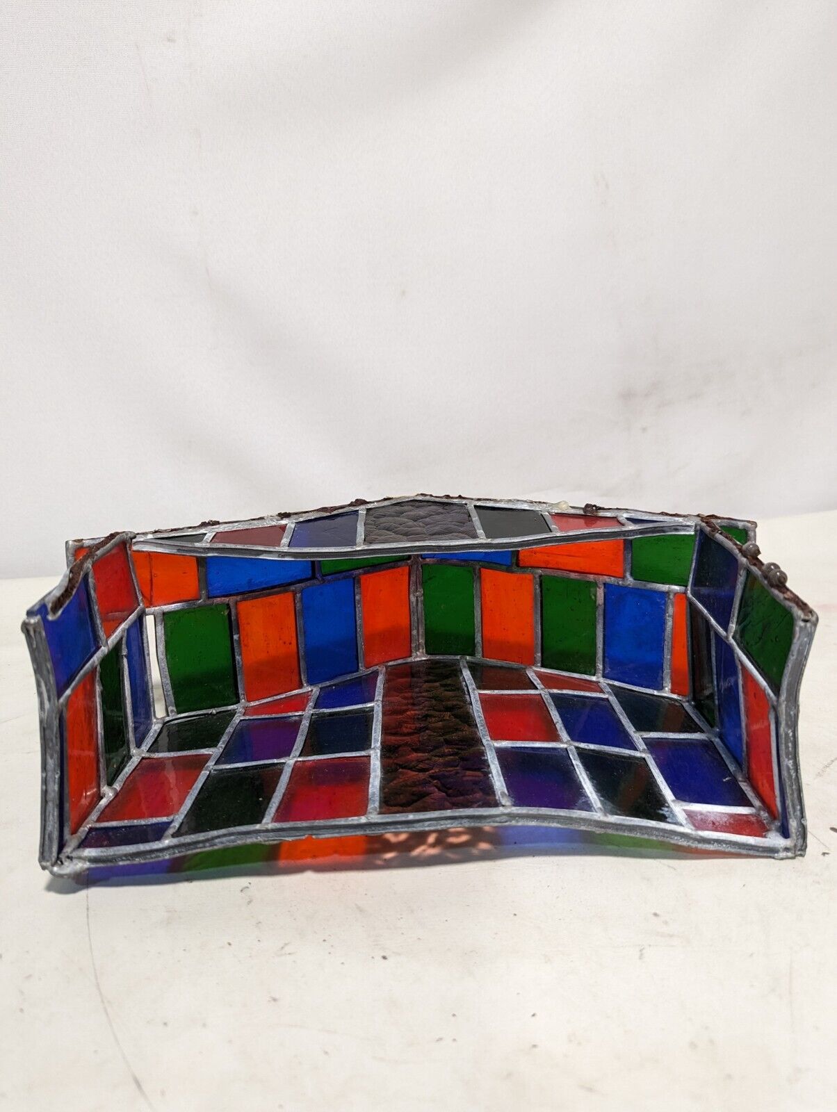 Stained Glass Manger \ Building  12"h x 9"w x 4"d  Unique Handmade Item