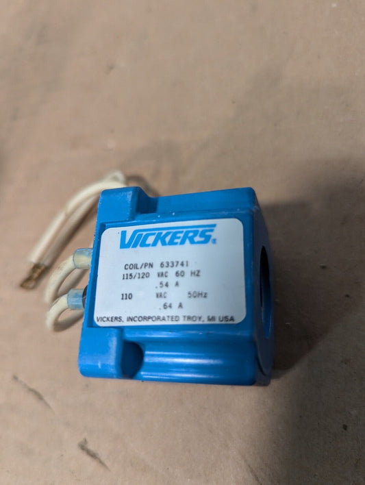 Vickers 633741 Solenoid Coil, 115/120VAC 50/60Hz, .54A, .64A  - Free Shipping