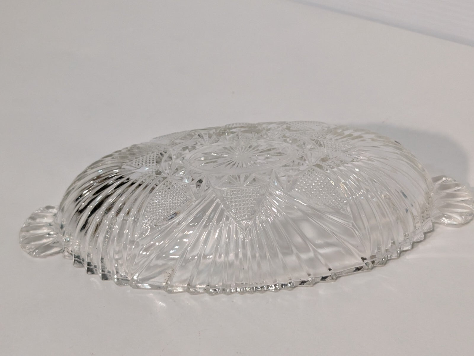 Vintage Hazel Atlas 573 Clear Glass Oval Olive Dish Relish Pattern with Handles