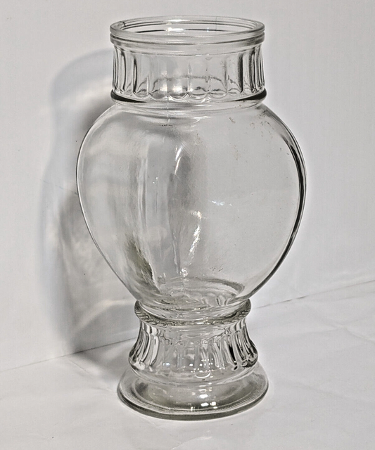 Vintage Clear Glass Apothecary Jar, Vase, No lid, 8" Height, 4" Diameter