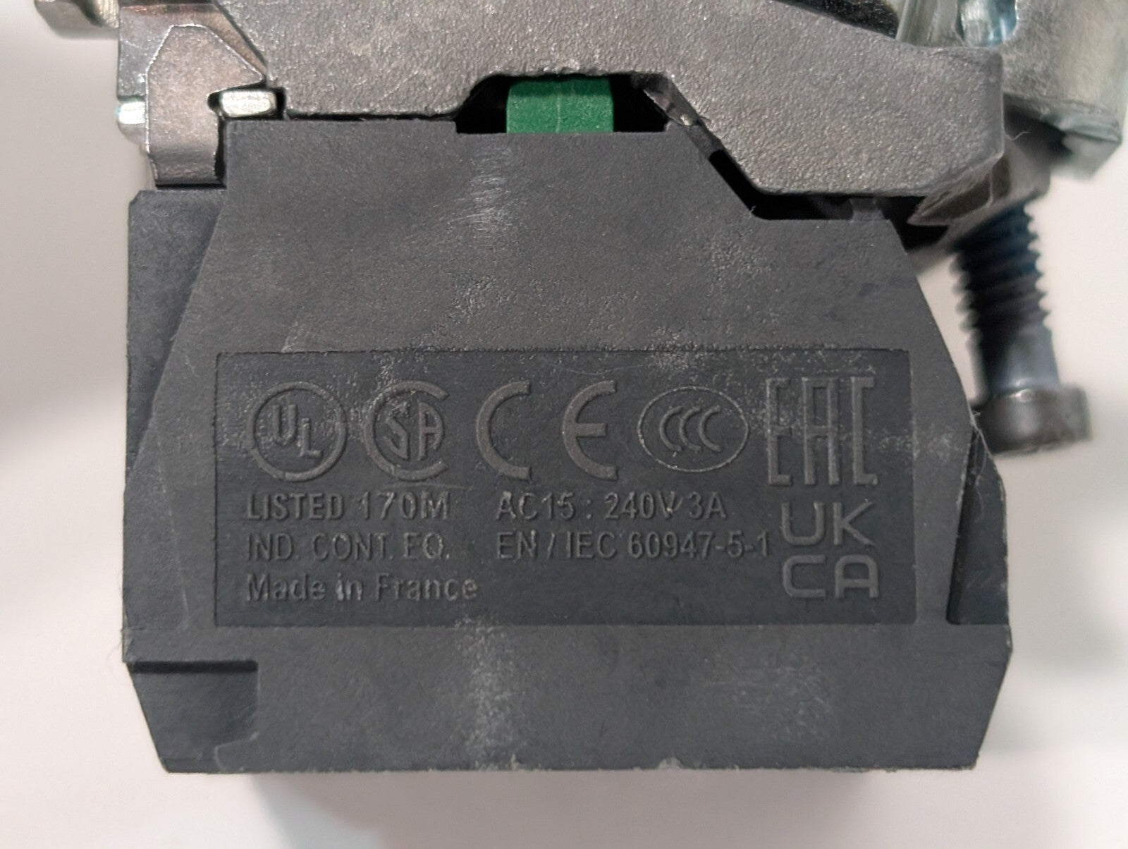 [6] Schneider Electric ZBE-101 Auxiliary Contact Block w/ Pushbutton Switch