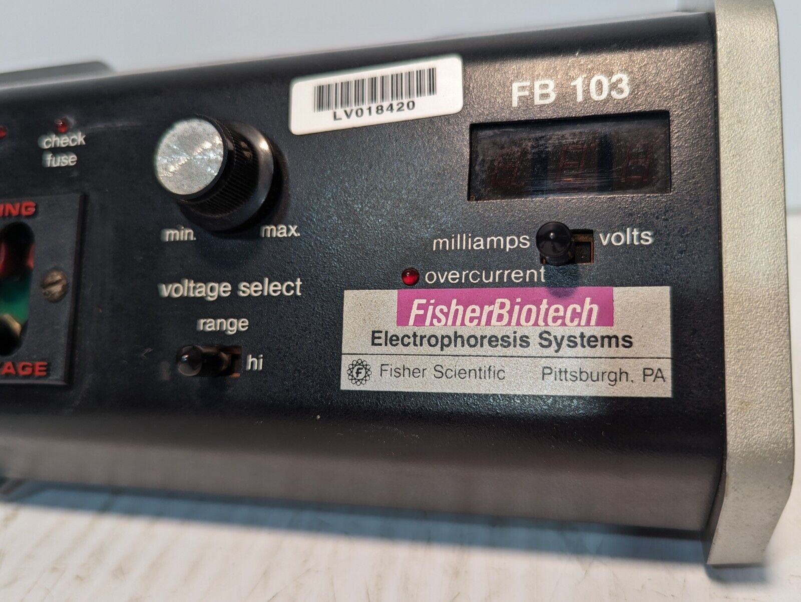 Fisher Biotech FB 103 Electrophoresis Power Supply, 115vac - Free Shipping