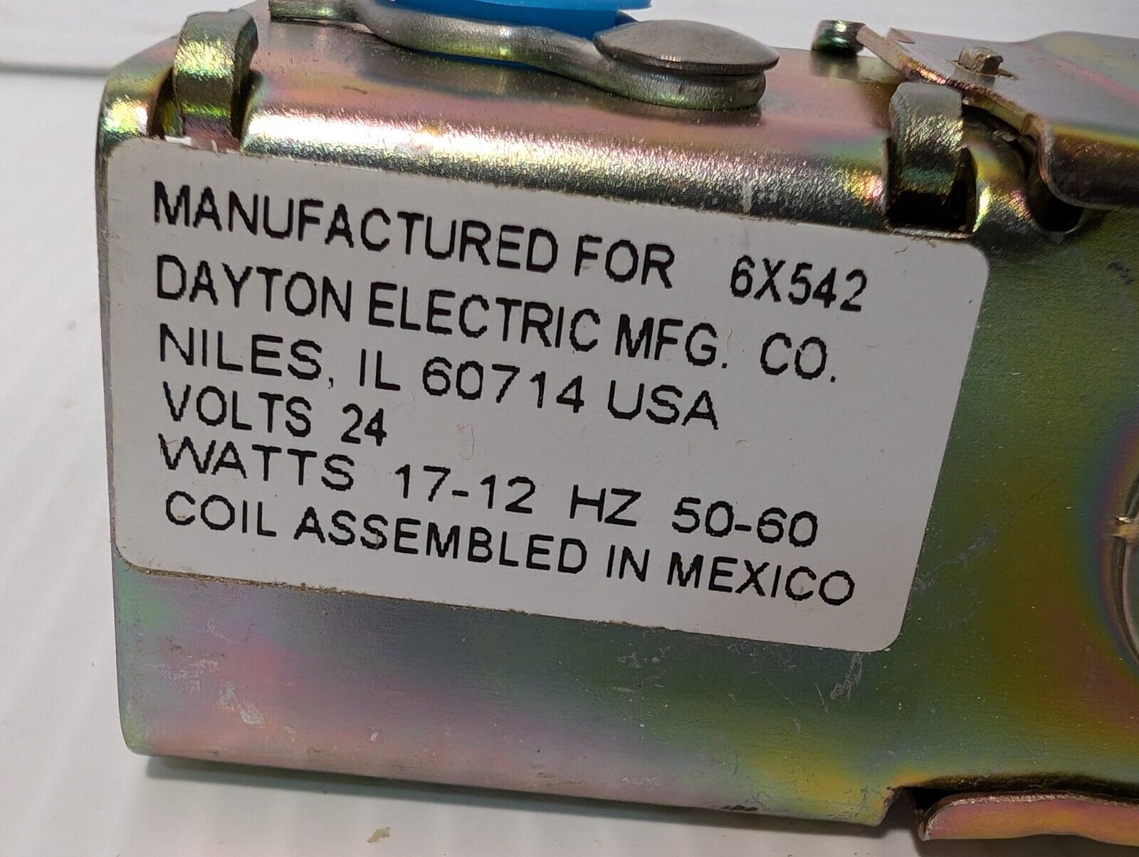 Dayton Electric 6X542 Solenoid Coil 24VAC, 50/60Hz  - Free Shipping