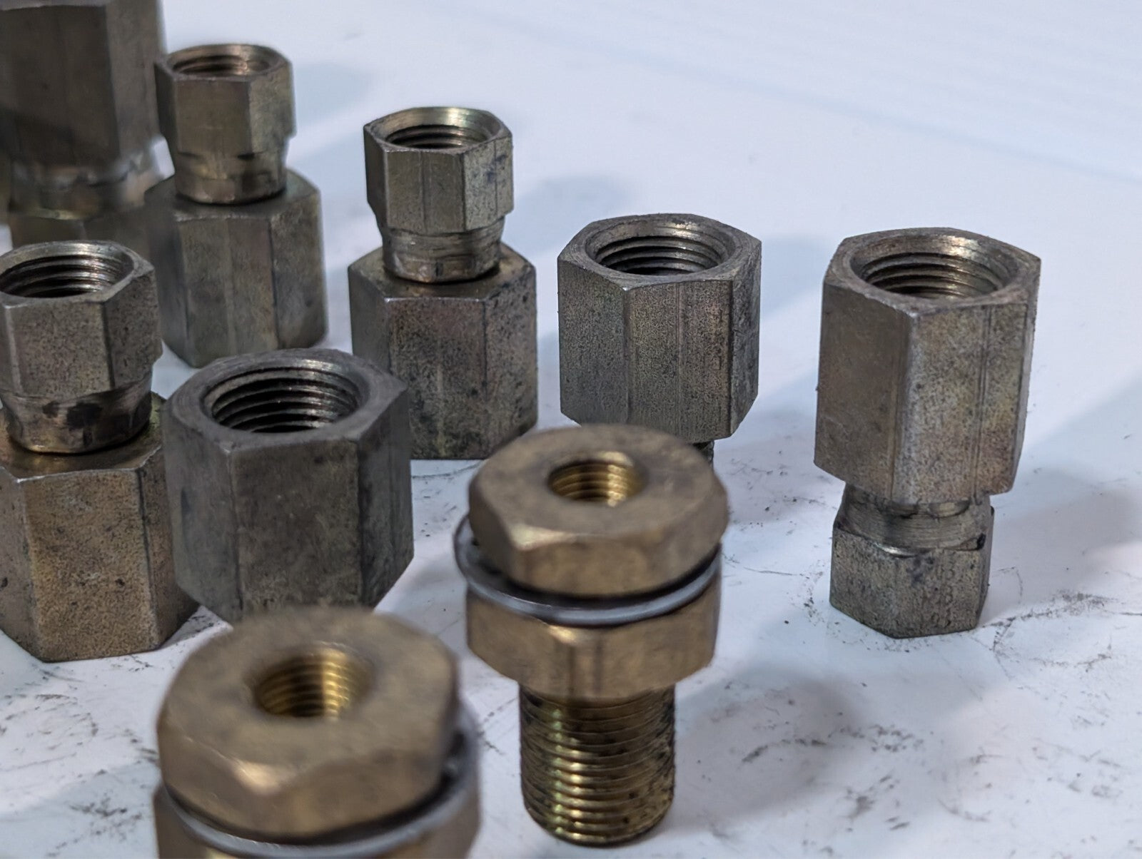 (40) Assorted Hydraulic Fitting and Adapters, Hex Head Thread Nut Lug Nipple