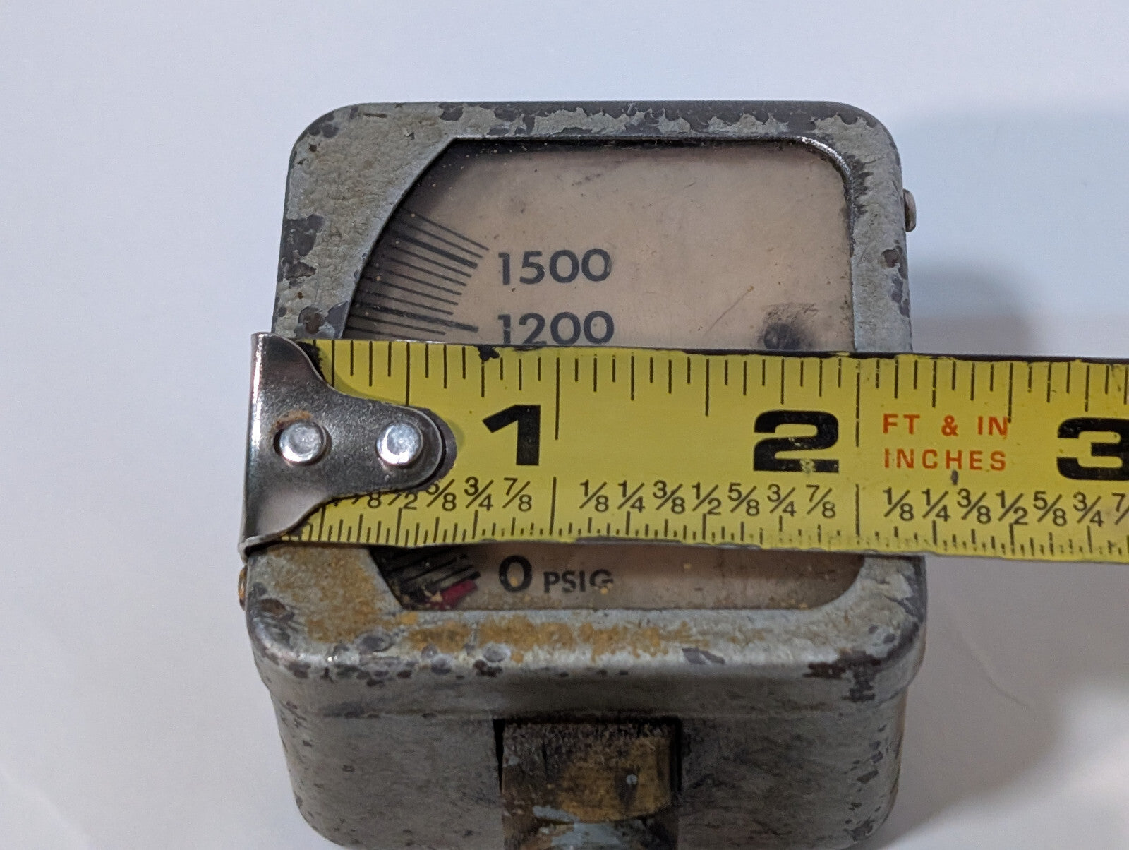 Vintage Schrader 302875? Pressure Gauge Assembly 0-1500PSIG, Made in USA