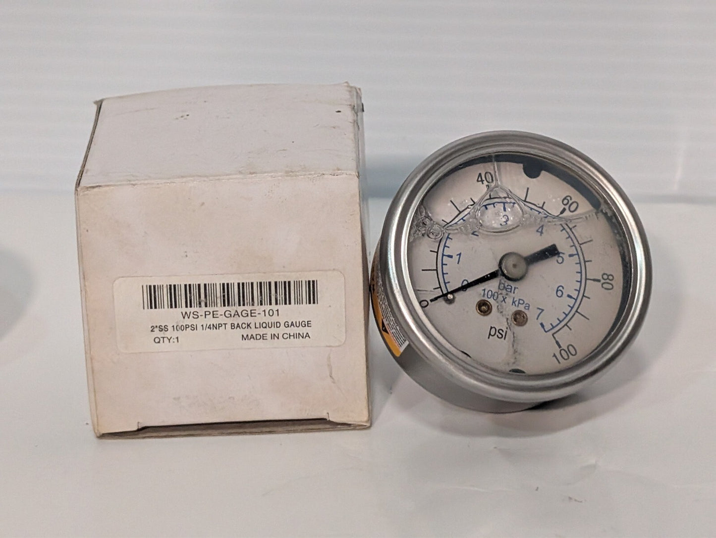(8) WorkSmart Liquid Pressure Gauges WS-PE_GAGE-27 WS-PE-GAGE-80 WS-PE-GAGE-101