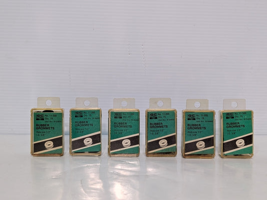 (90) GC 11-300 Rubber Grommets, Hole size 1/2" I.D. 3/8", 6 packs of 15