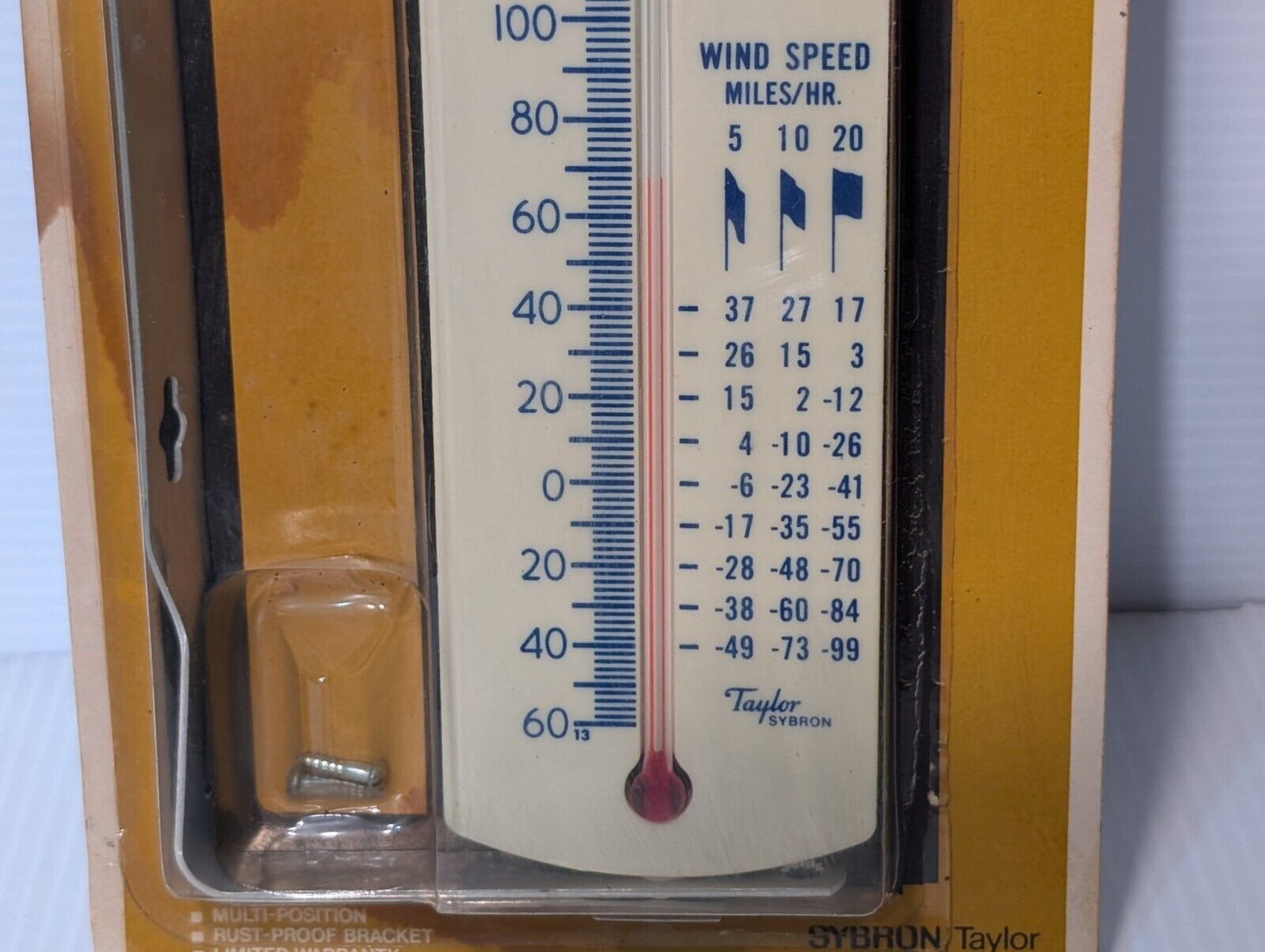 Sybron Taylor 5304 Outdoor Wind Chill Thermometer as pictured in original box