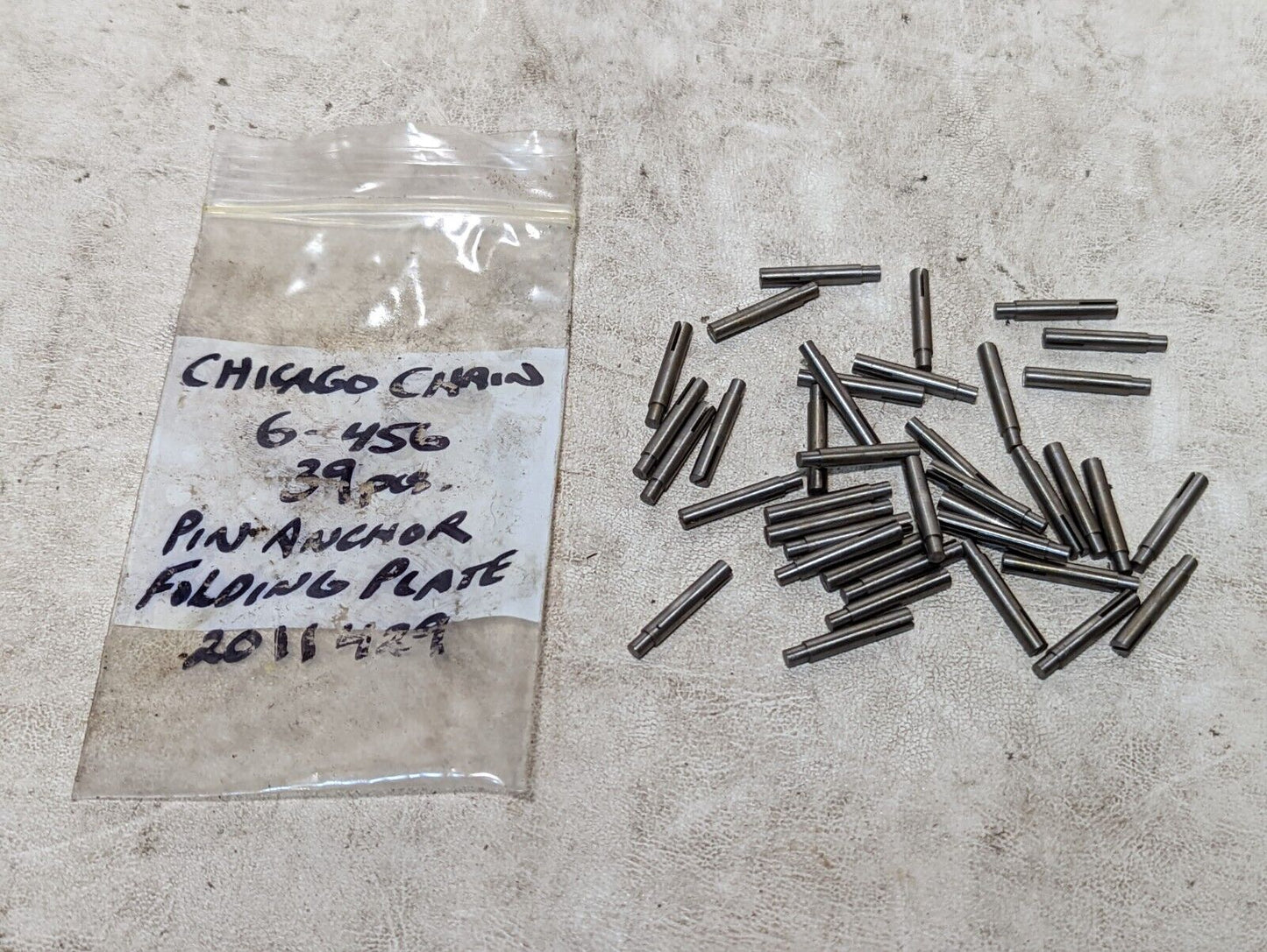 Lot of Chicago Chain parts: 60-827 shaft x7, 3H465-416-G x2, more as pictured