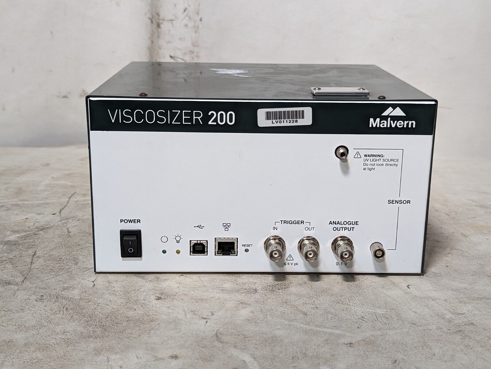 Malvern Viscosizer 200 control module, powers on, unable to test fully