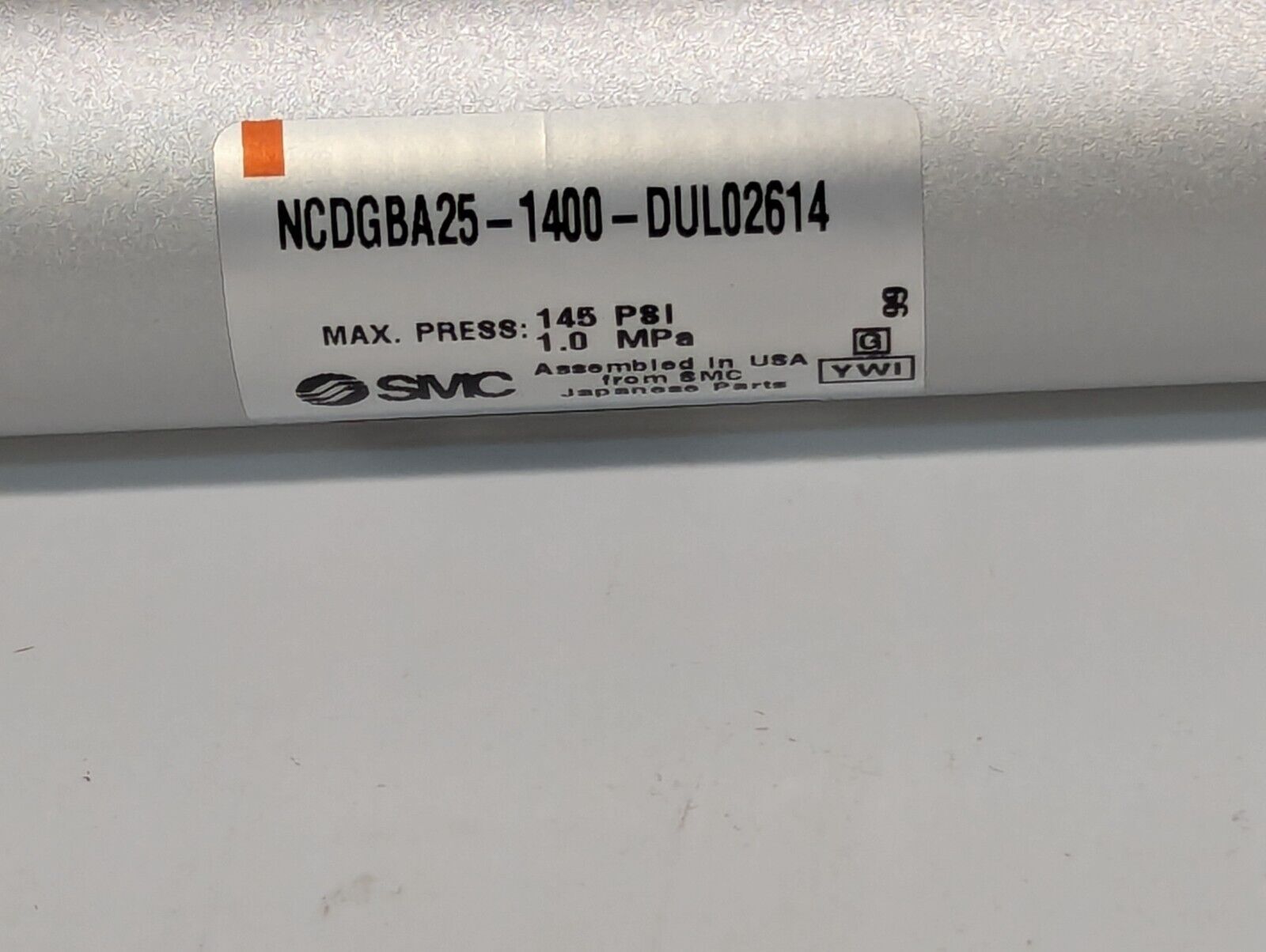 SMC NCDGBA25-1400-DUL02614 Max. Press. 145PSI  Air Cylinder - Free Shipping