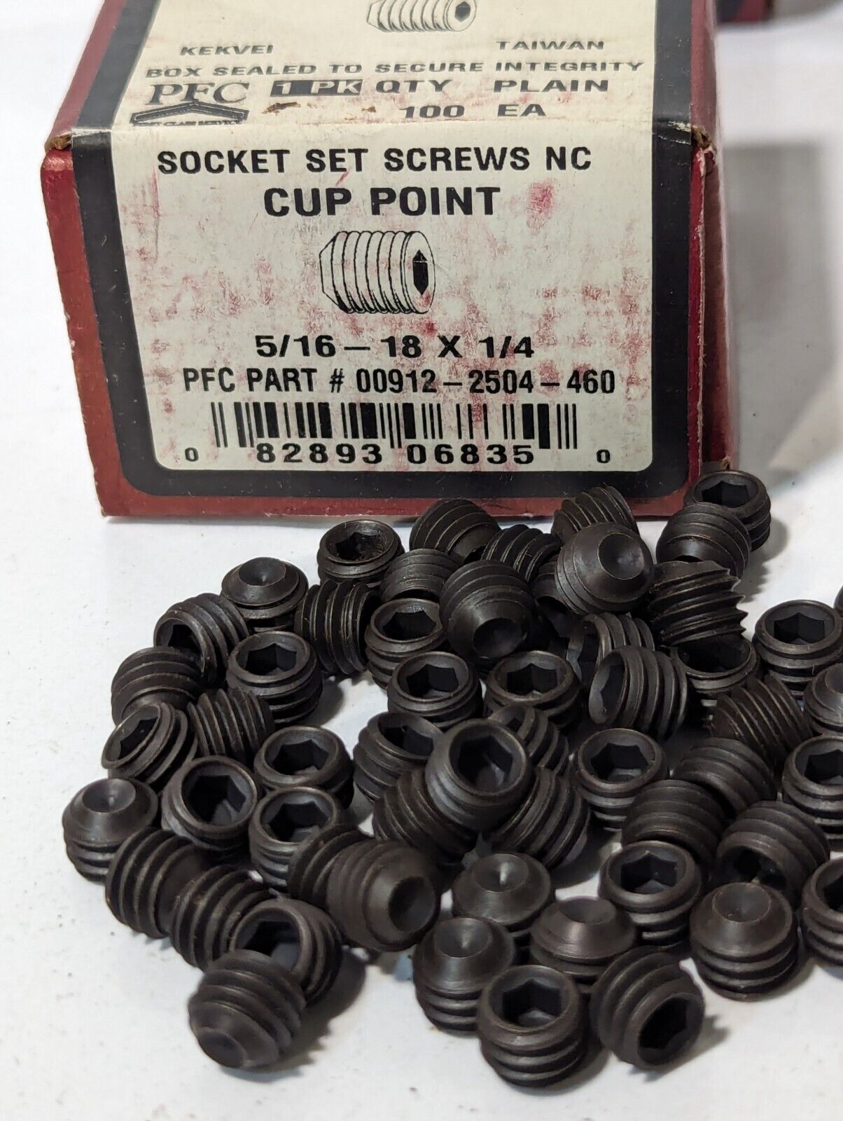 Lot of 8 boxes of PFC Socket Set Screws NC Cup Point 5/16-18 x 1/4 - Free Shippi