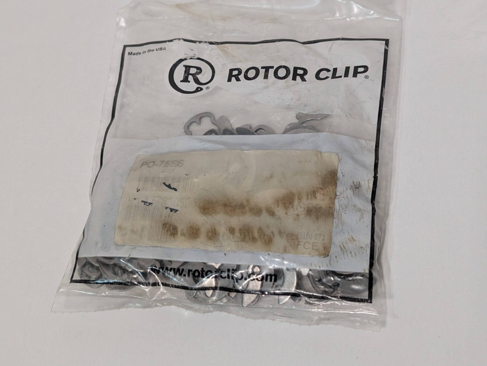 [100] Rotor Clip PO-75SS 3/4" Poodle Style Retaining Ring .632"D Stainless Steel
