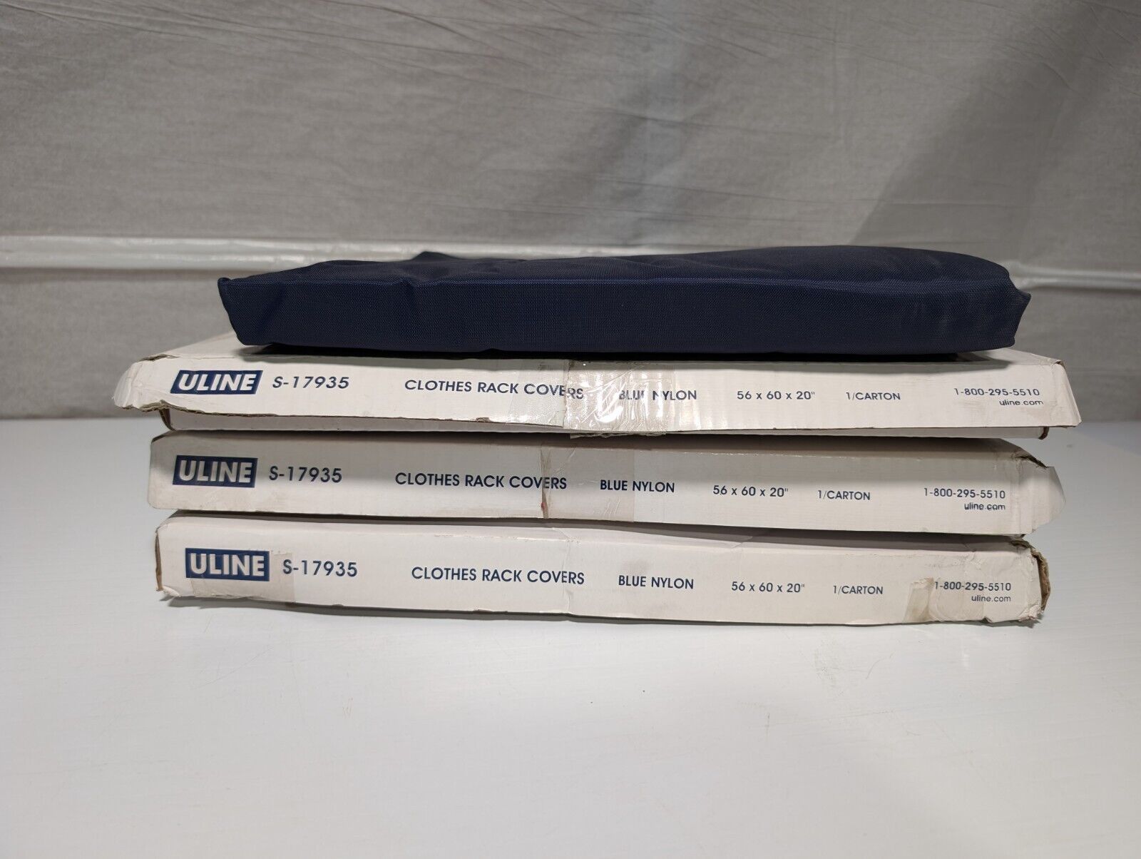 Uline S-17935 Nylon Clothes Rack Cover - Blue, (56x60x20 inches) in original box