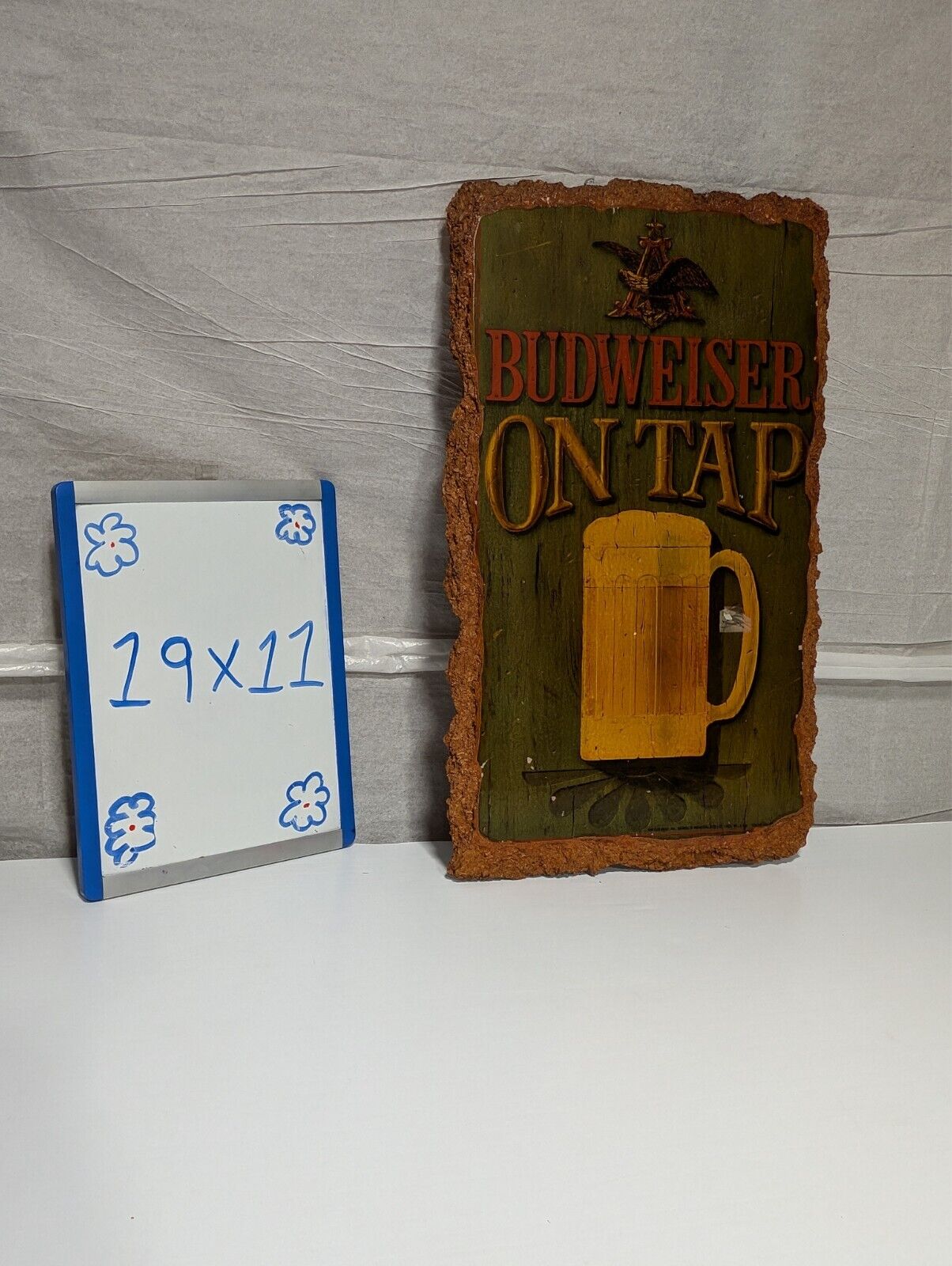 Vintage Wooden Budweiser On Tap Beer Bar Sign 19x11