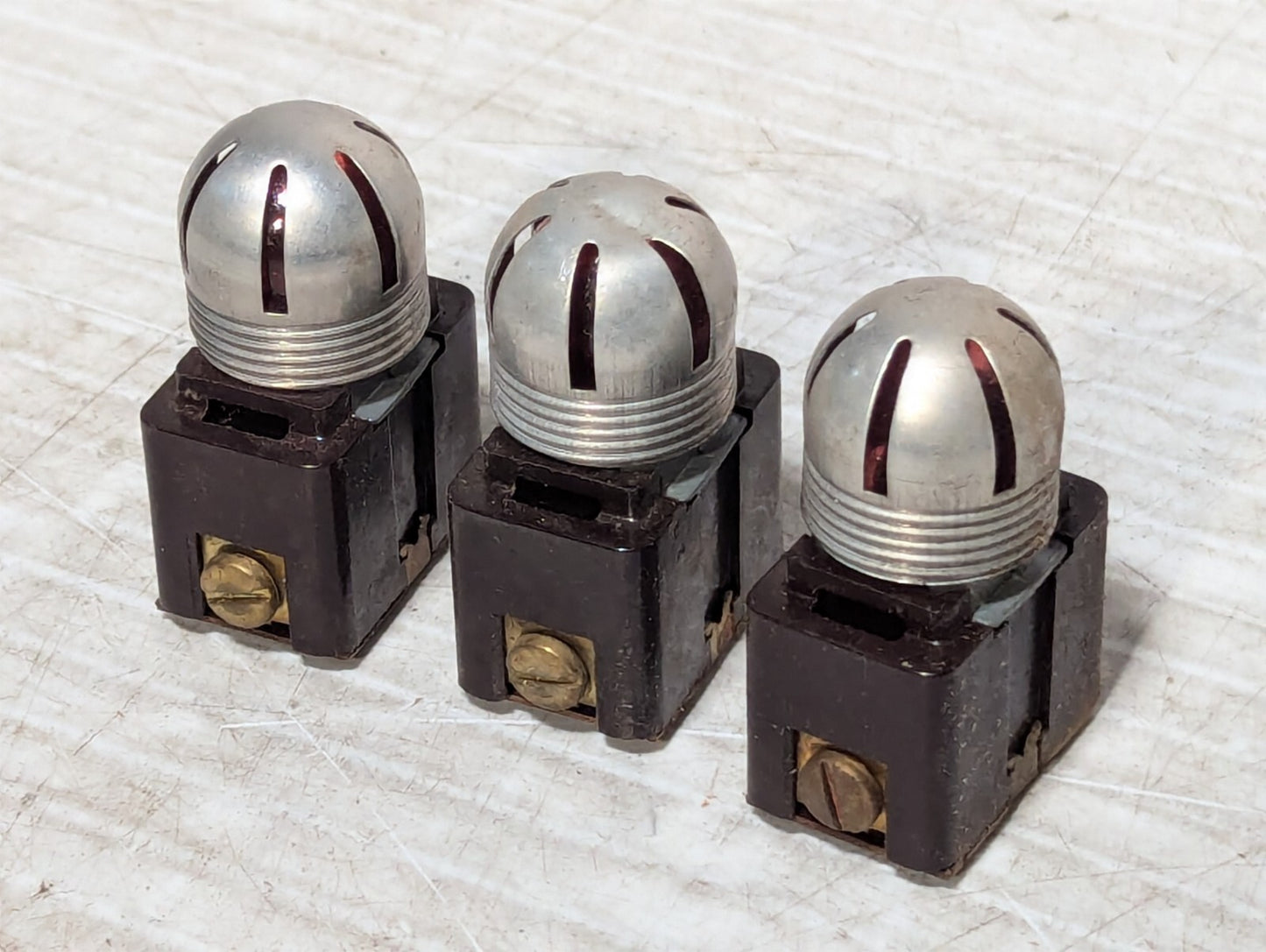 (3) Vintage Pilot Light Auto Bulb Socket Assembly 1940s 1950s 75W 120V
