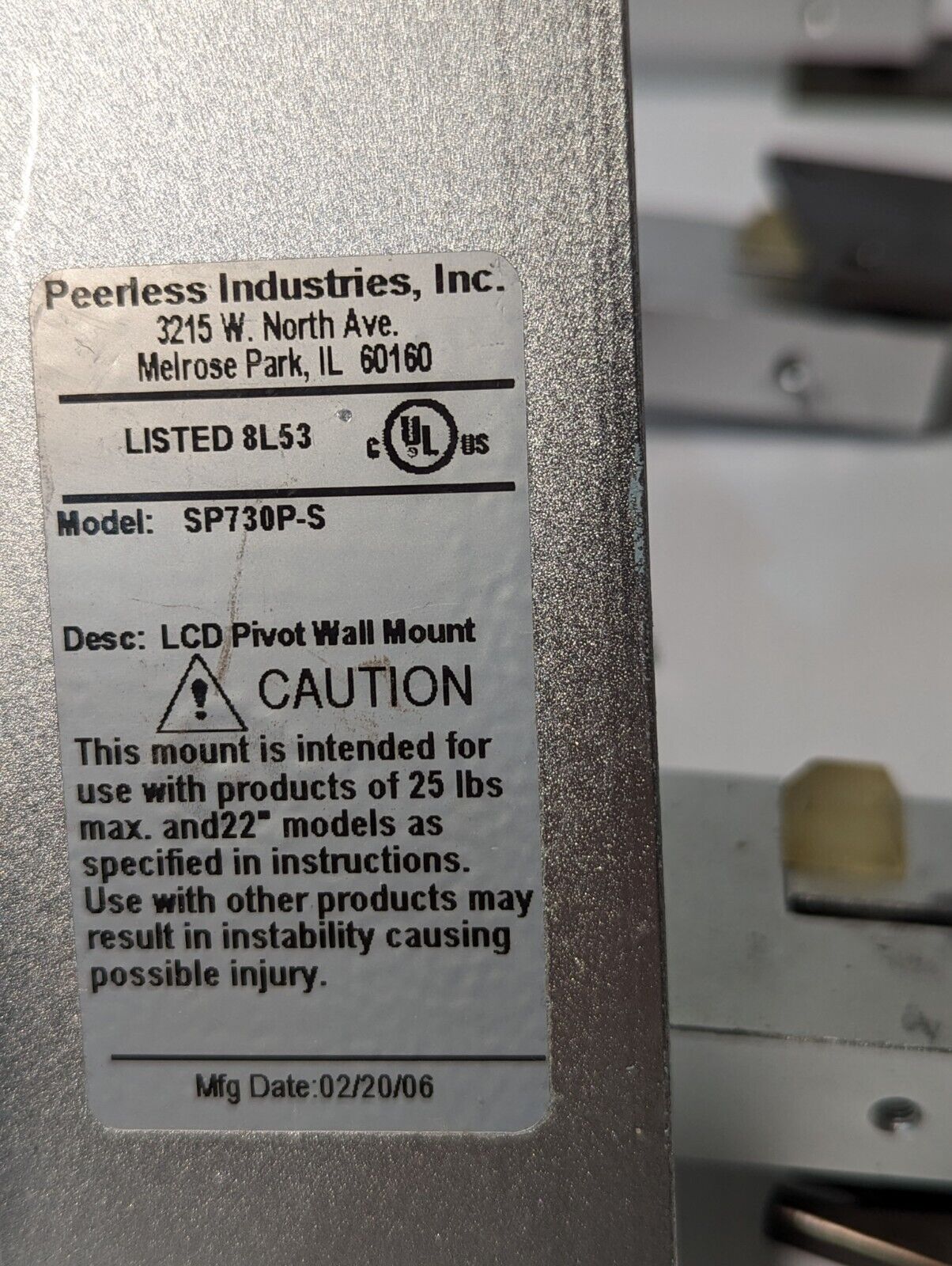 Peerless Industries SP730P-S LCD Pivot Wall Mount - Free Shipping
