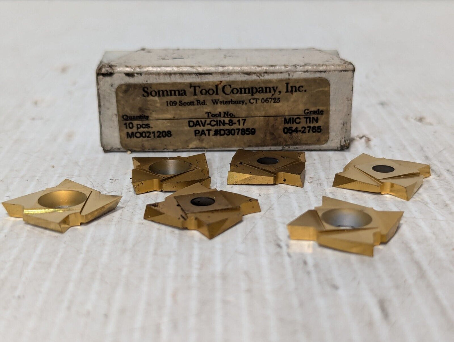 Somma 6pc DAV-CIN-8-17 Indexable Cut-Off Inserts MIC TIN Grade - Free Shipping