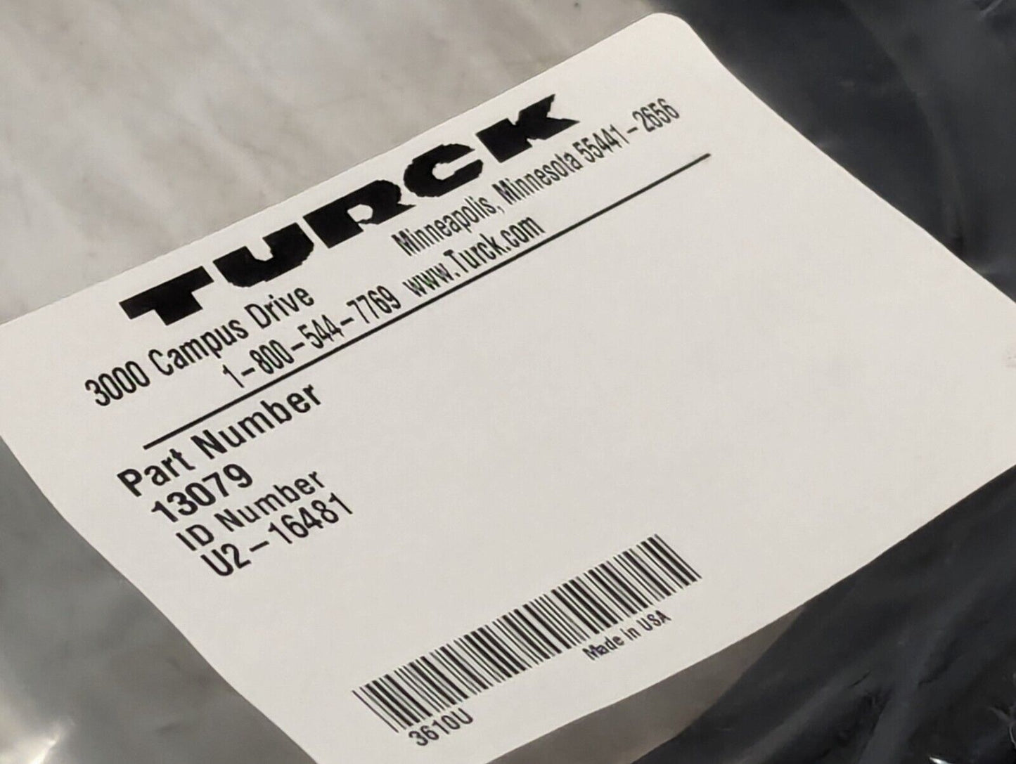 Turck 13079 Cable Assembly, ID# U2-16481, Maker MP U213 X7, W4006 