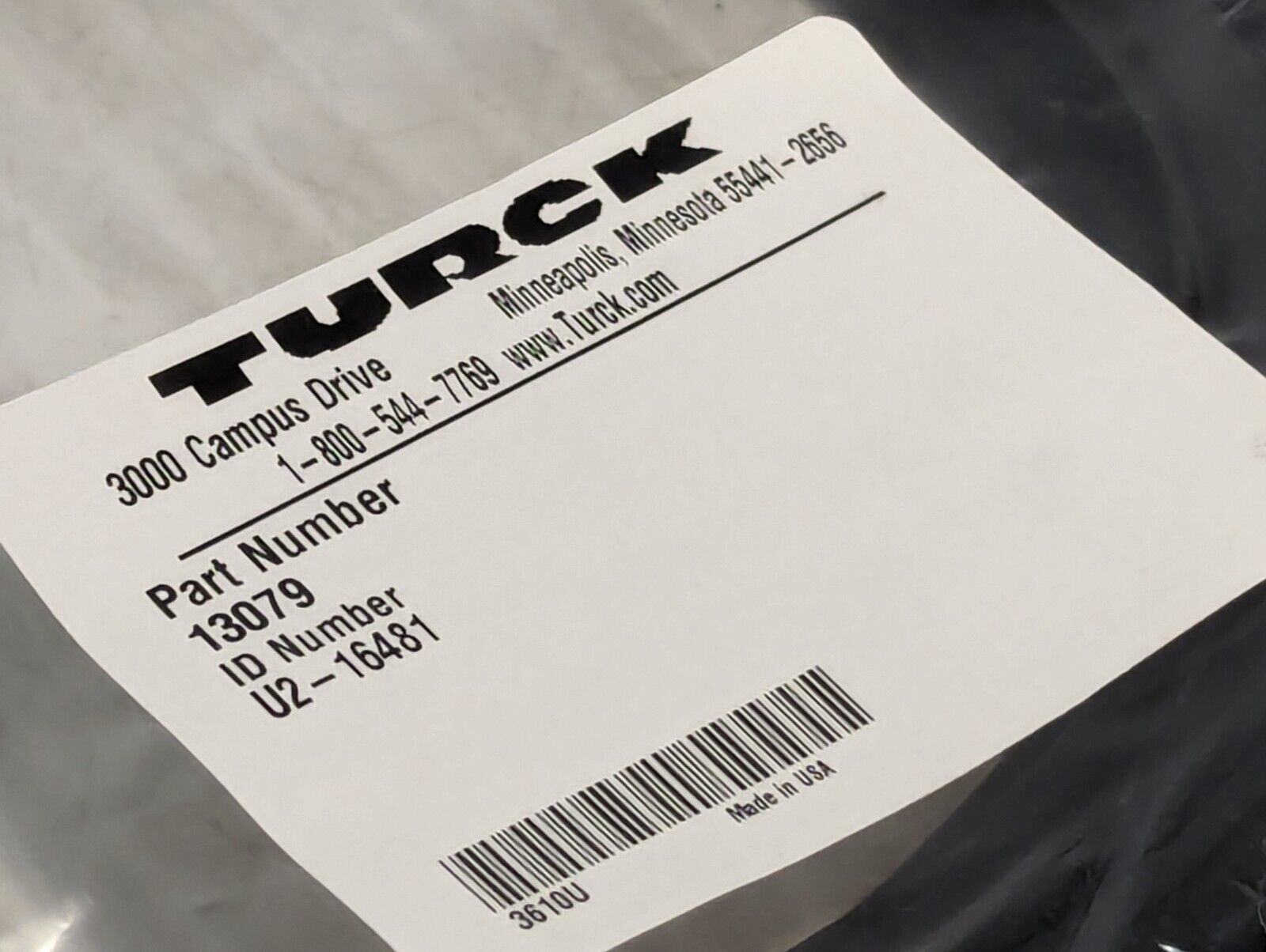 Turck 13079 Cable Assembly, ID# U2-16481, Maker MP U213 X7, W4006 