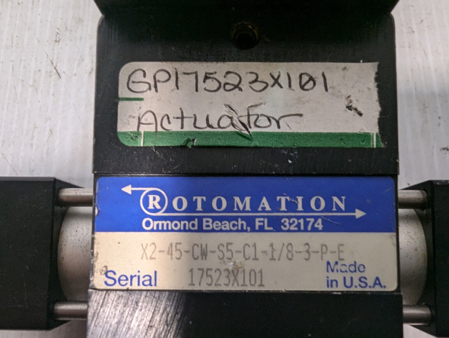 Rotomation X2-45-CW-S5-C1-1/8-3-P-E Pneumatic Actuator, Made in US-Free Shipping