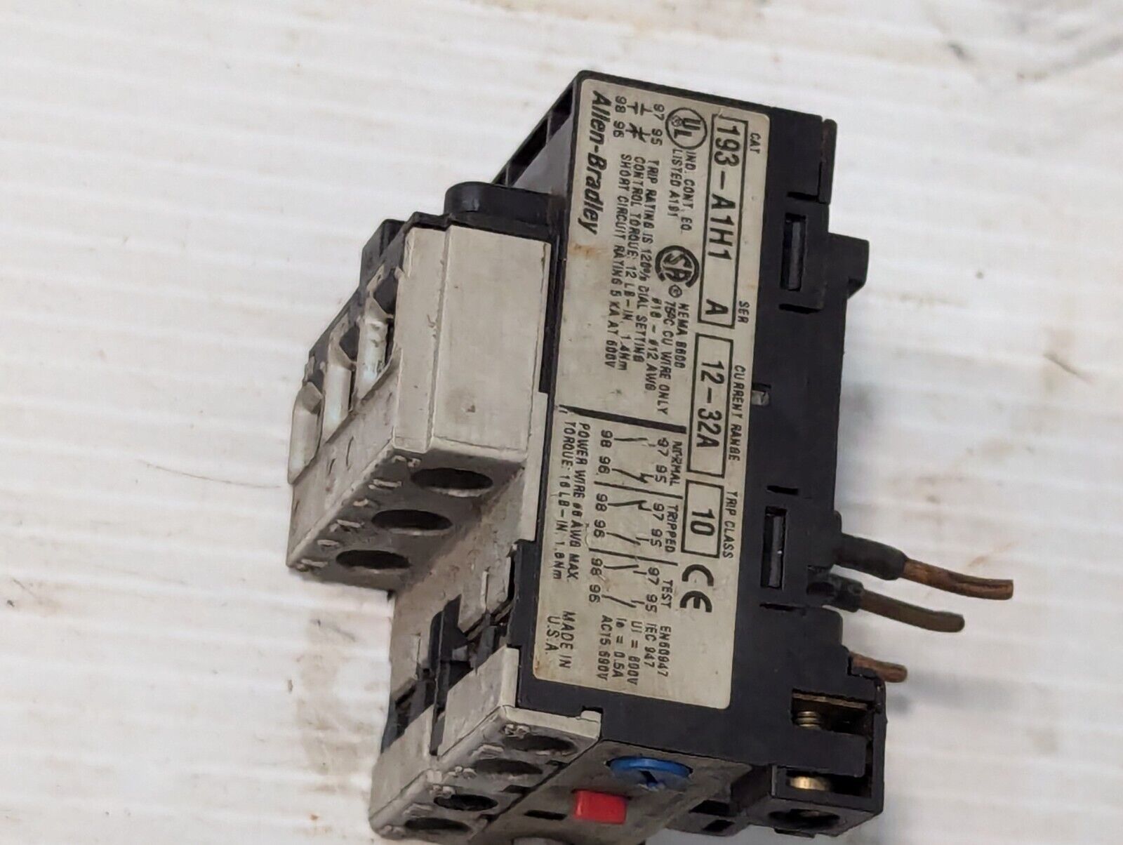 Allen-Bradley 193-A1H1 Solid State Overload Relay 12-32A, Ser A - Free Shipping