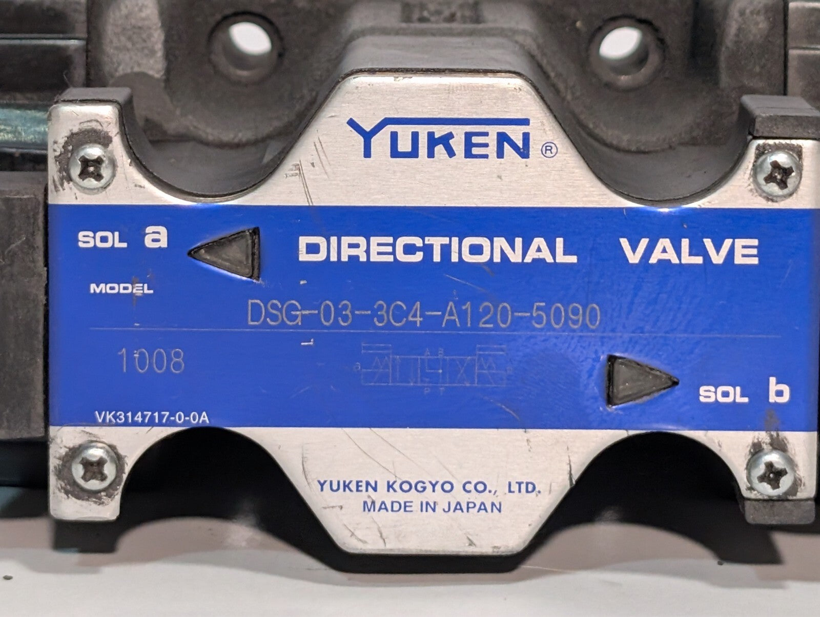 Yuken DSG-03-3C4-A120-5090 Directional Hydraulic Solenoid Valve