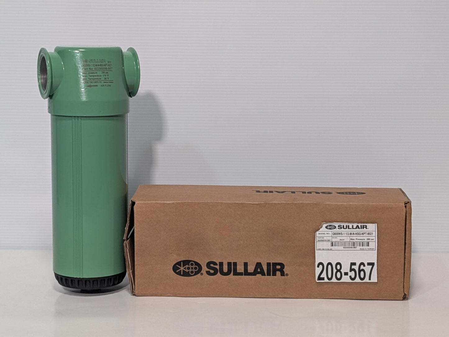 Sullair 02250208-567 Water Separator, 290PSI G600WS-1 1/2-M-N-NSG-NPT-6021