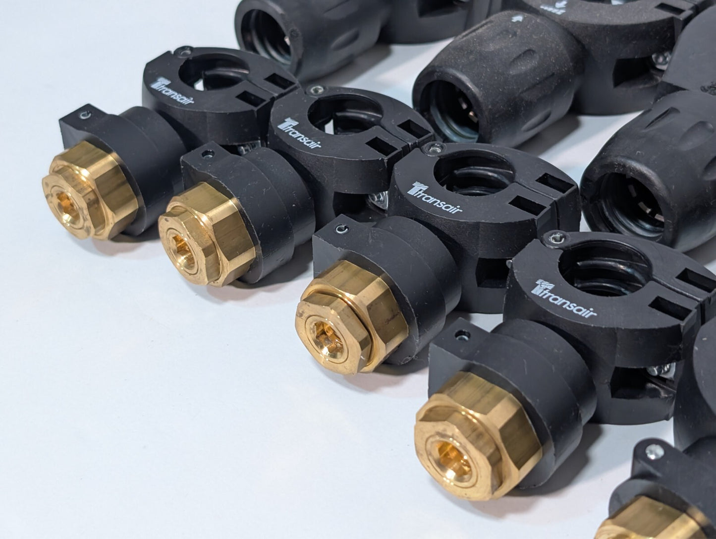 (80) Connectors for Pneumatic Aluminum Tubes Airnet Pipe Clamps Transair Outlets