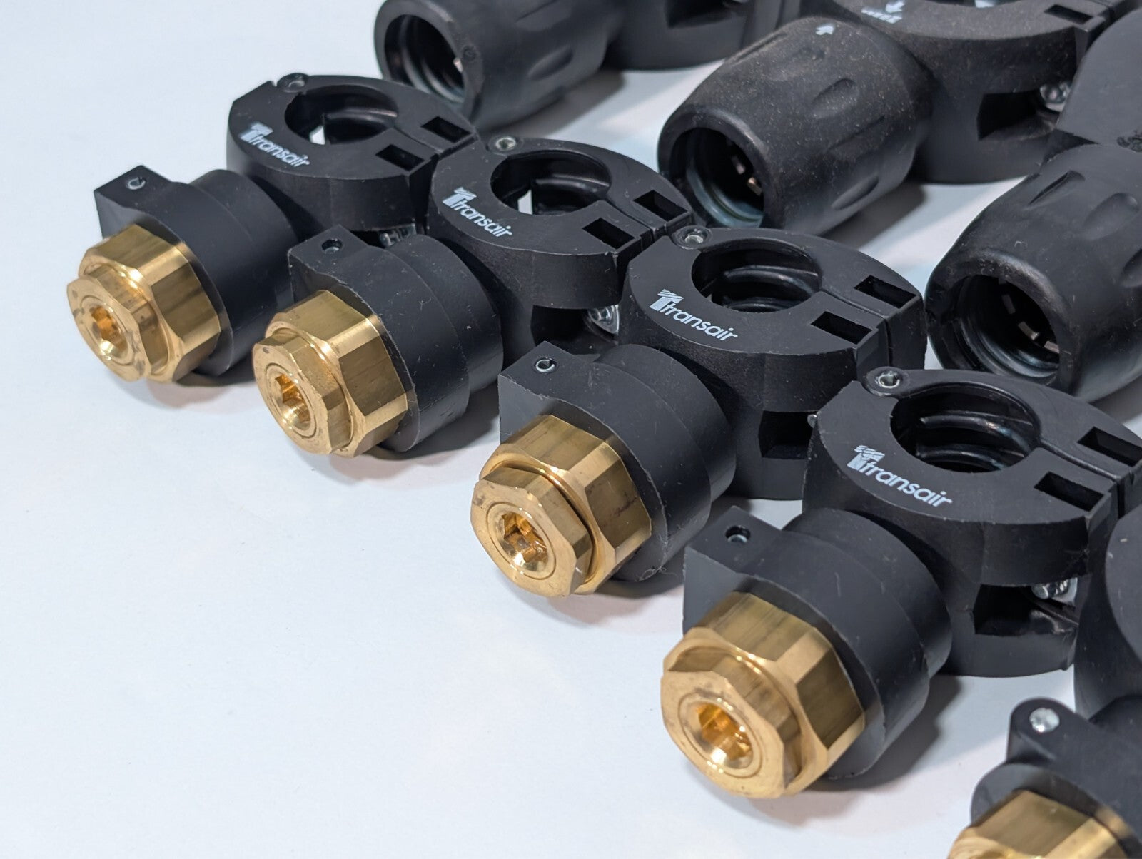 (80) Connectors for Pneumatic Aluminum Tubes Airnet Pipe Clamps Transair Outlets