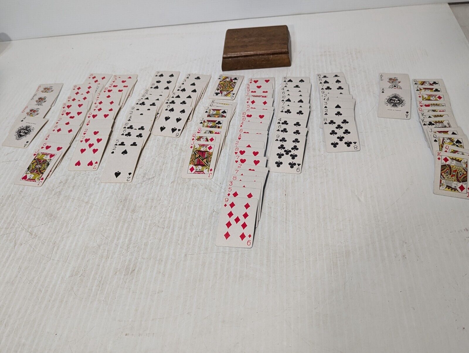 Vtg Mallard Duck Wood Playing Card Storage Box, 2 Decks, 1983 - Free Ship