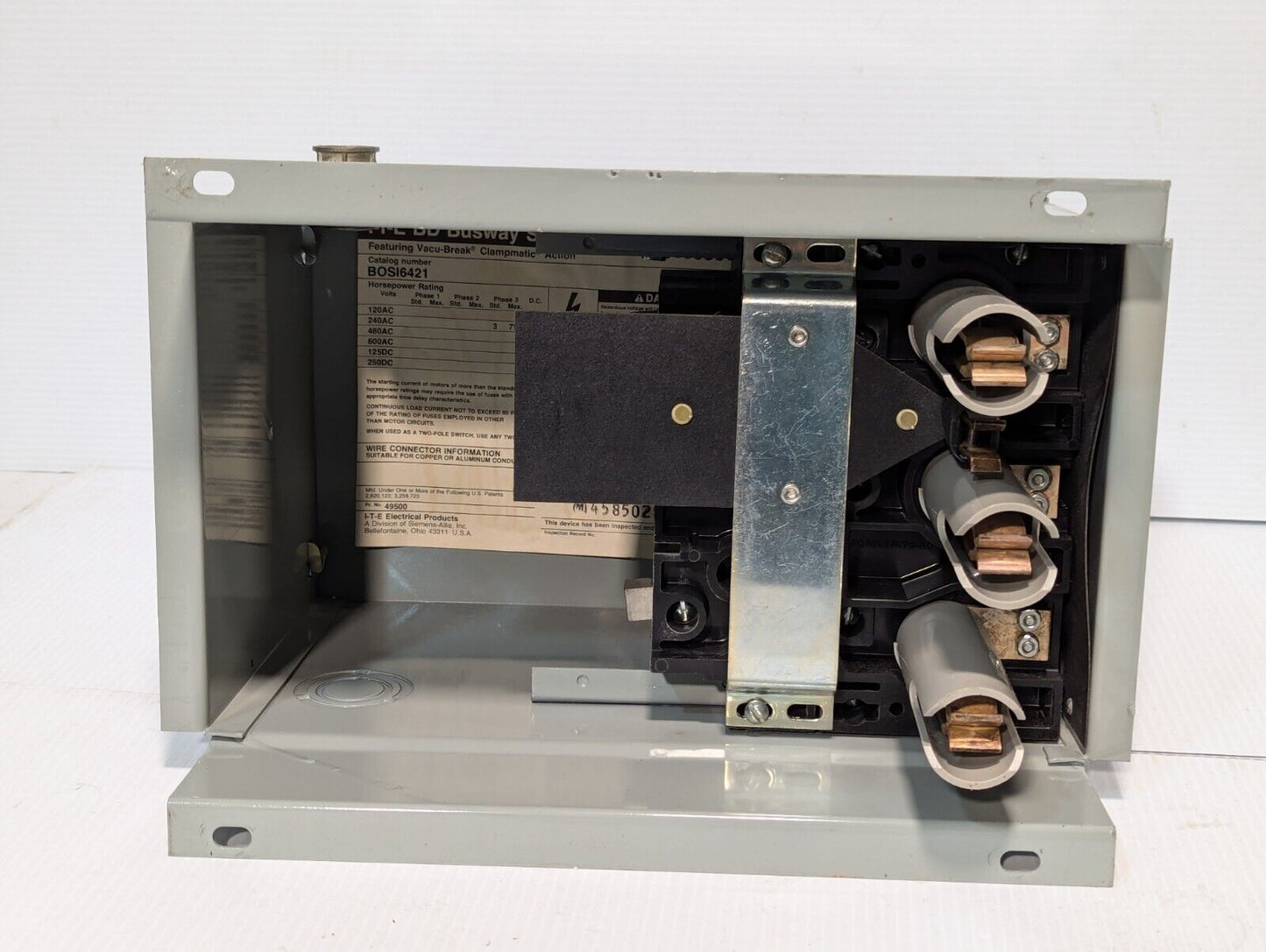I-T-E BOS-16421 BD Switch Plug, 30A, 240V, 3 phase, 3 HP std. - Free Shipping
