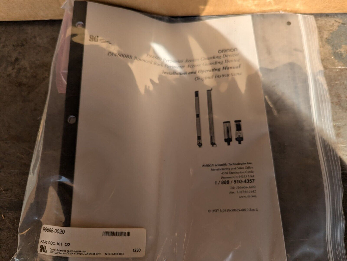 STI 82560-0010 light curtain set, transmitter/receiver pair