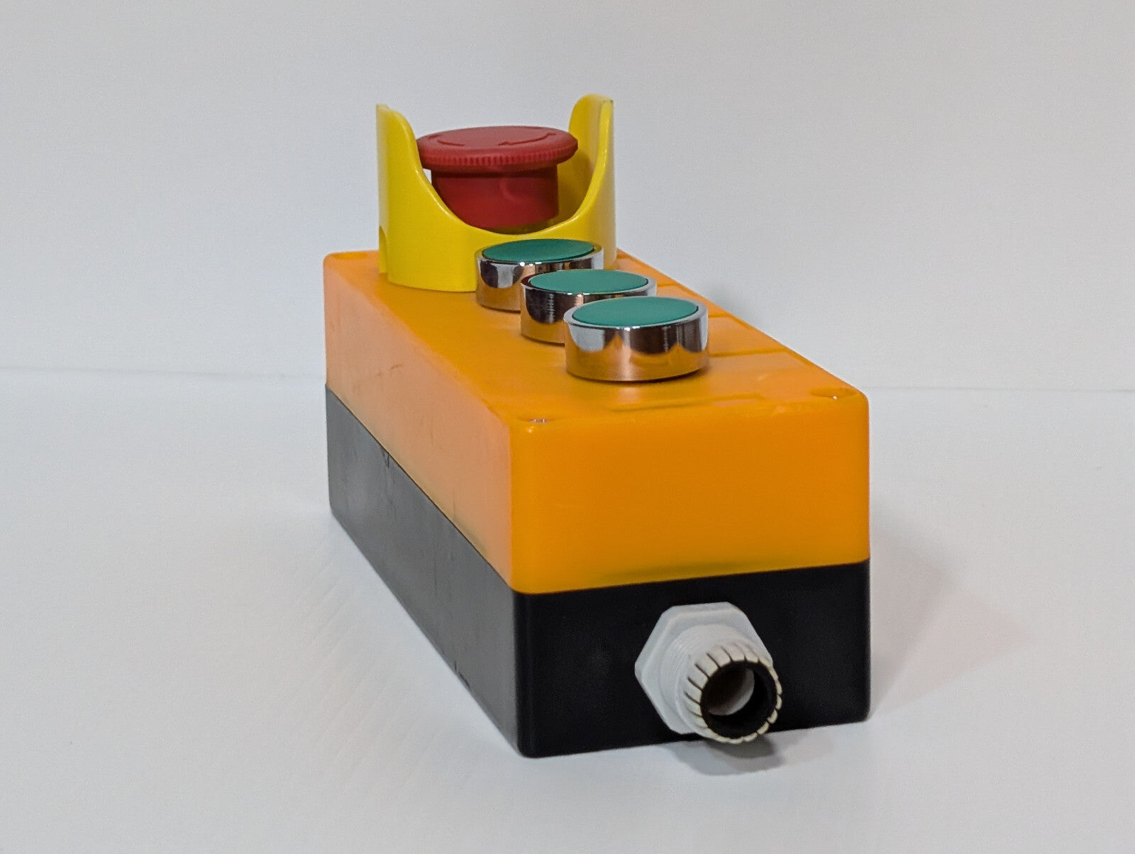 Yellow Industrial Push-Button Switch Control Box Emergency Stop Knob 3 Green
