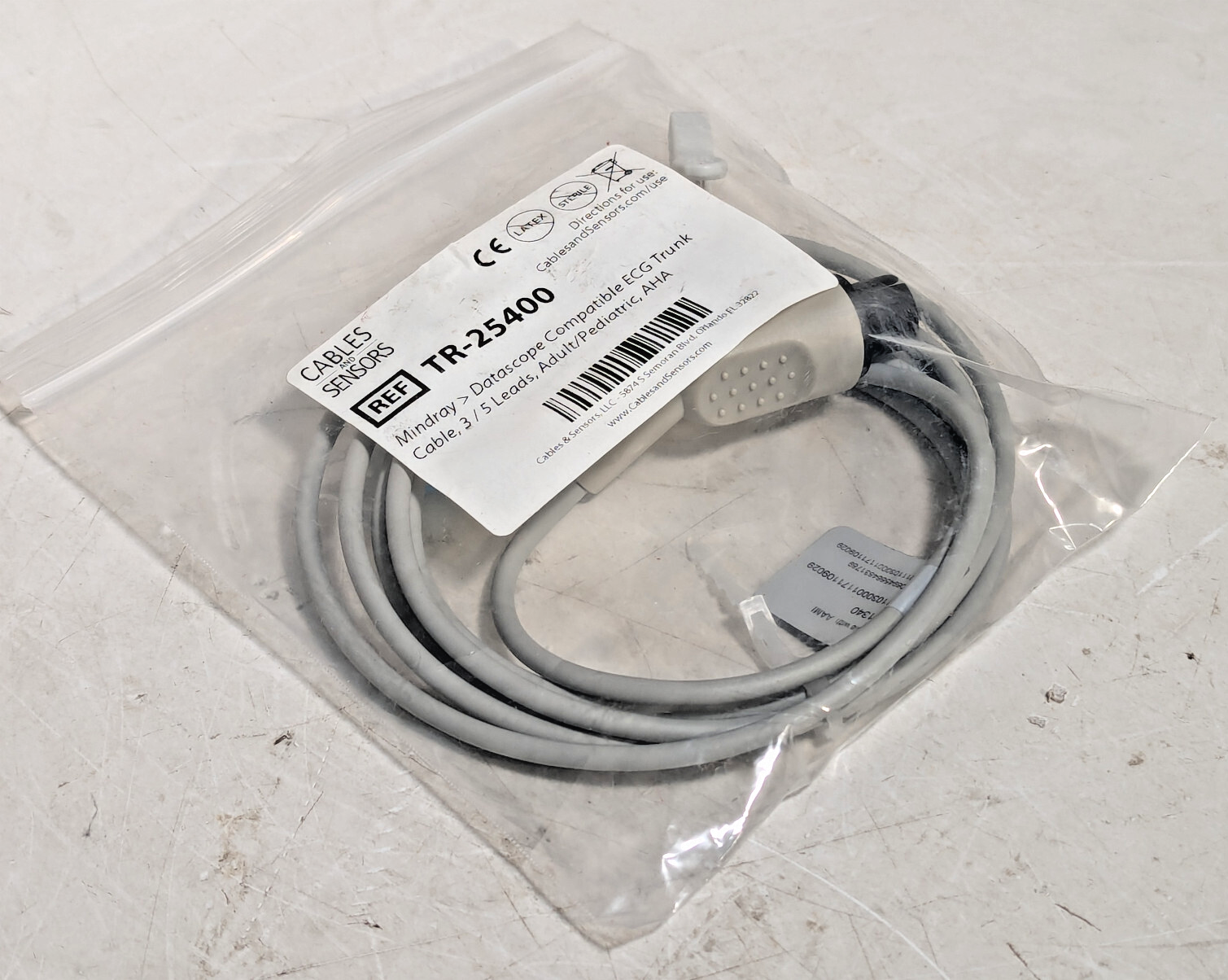 TR-25400 Mindray Datascope Compatable ECG Trunk Cable D-1340 3/5 Leads, AHA