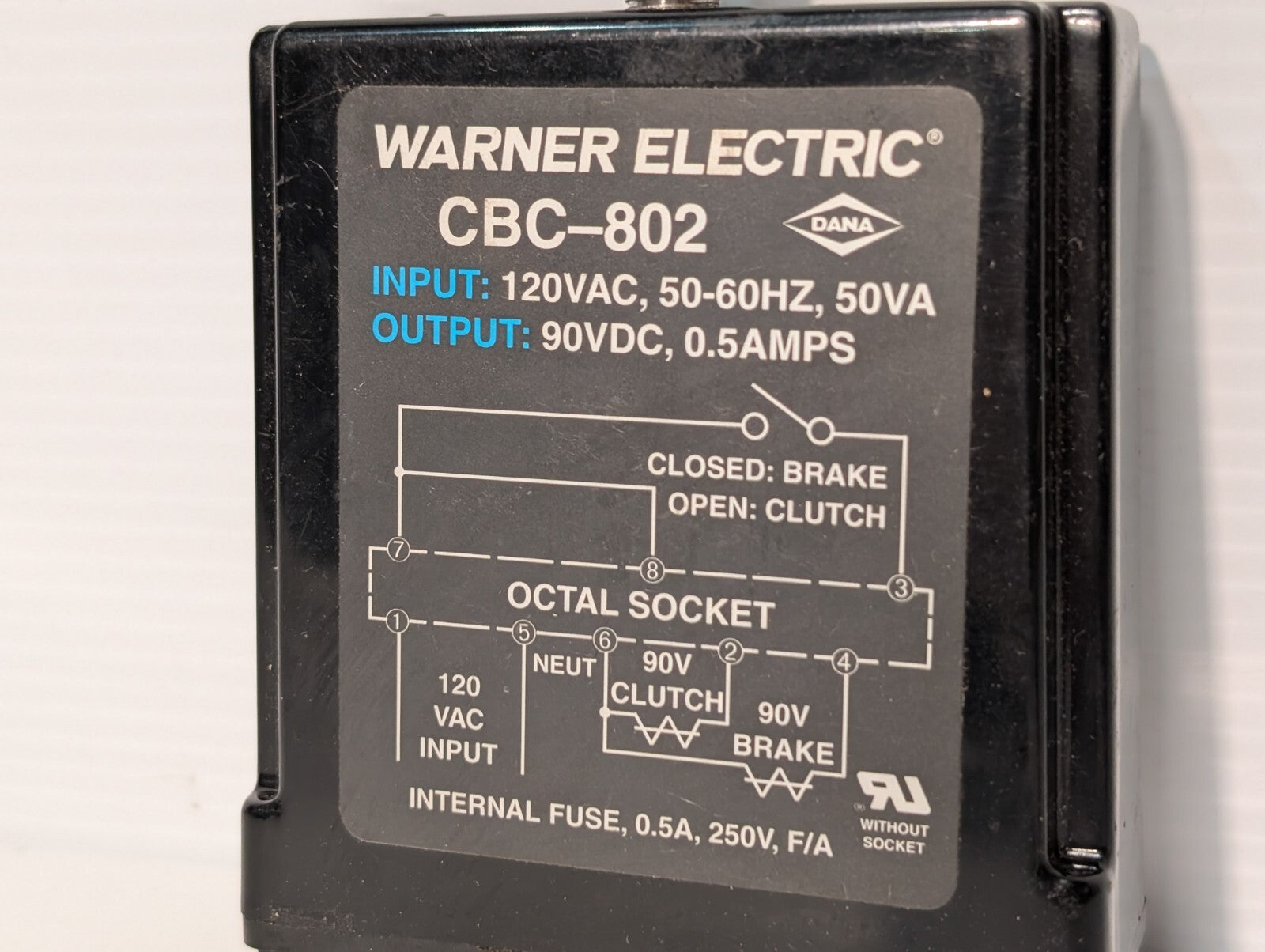 Warner Electric CBC-802 6002-448-001 Solid State Load Switching Power Supply