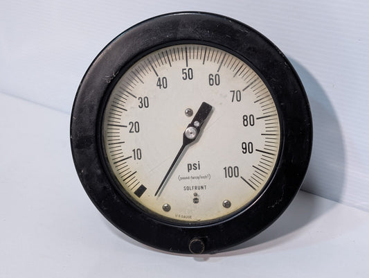 US Gauge (Ametek) Pressure Gauge, 0-100psi, 5.75" Dial Face, 1/4"npt Connector