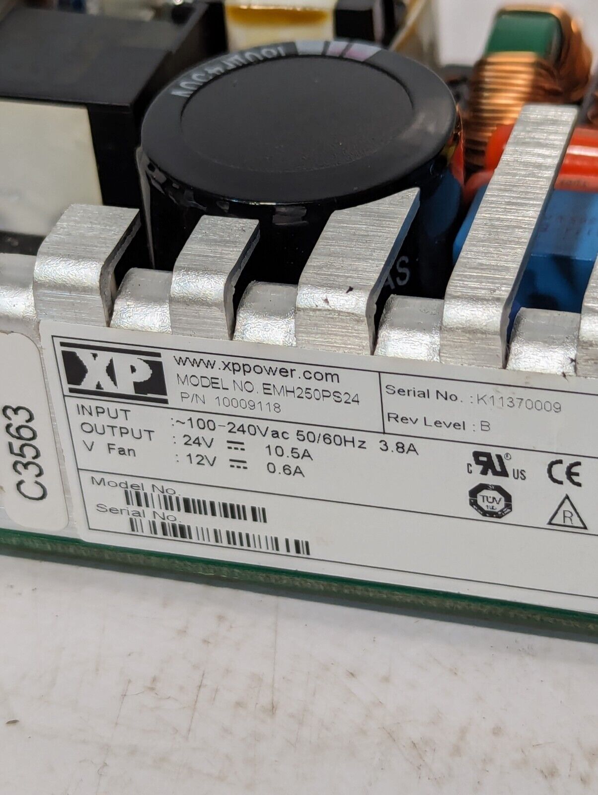 XP Power EMH250PS24 Open Frame AC/DC Converters, 1 Output 24V, 80 ~ 275vac Input