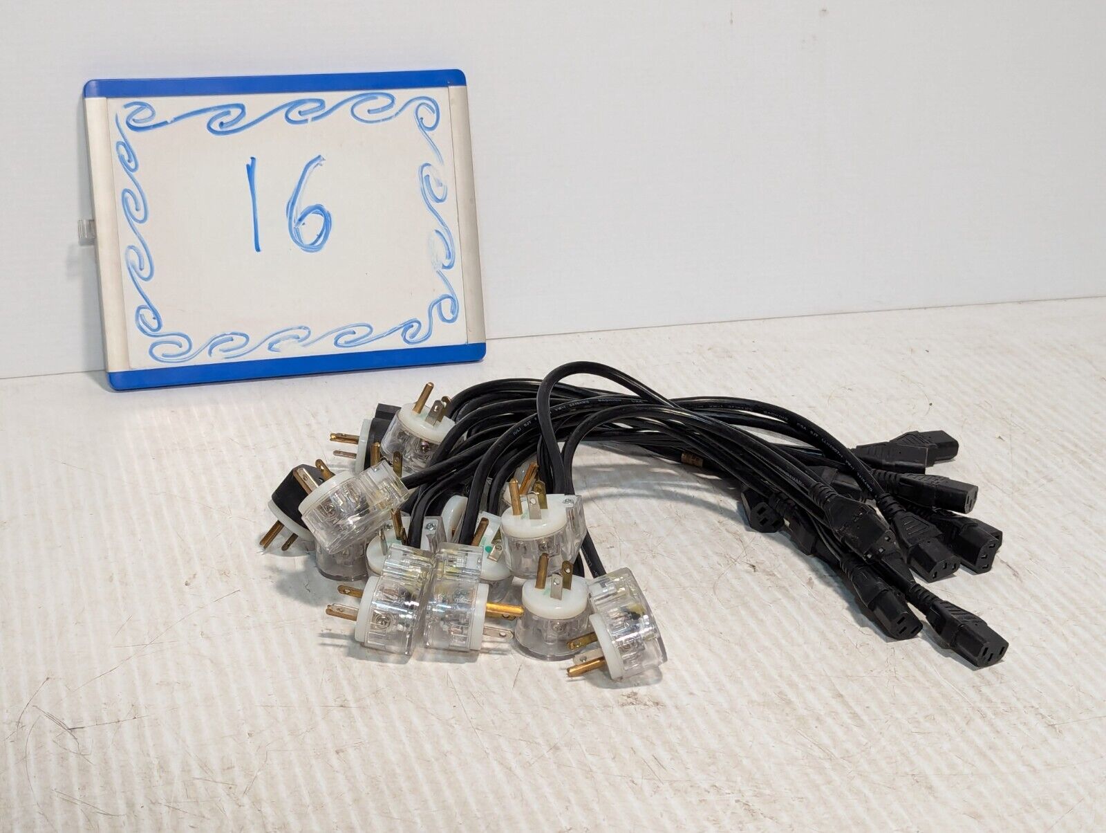 Lot of 16 Electrical Plugs, most 5-15P Standard Wall 3-Pin Male Plug - Free Ship