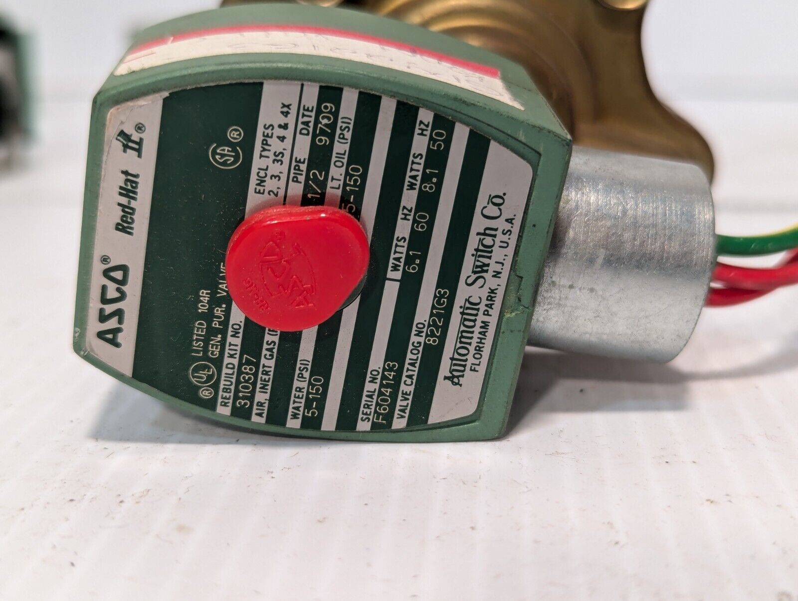 ASCO 8221G3 solenoid valve, 1/2", 5-150PSI WO, 120VAC - Free Shipping