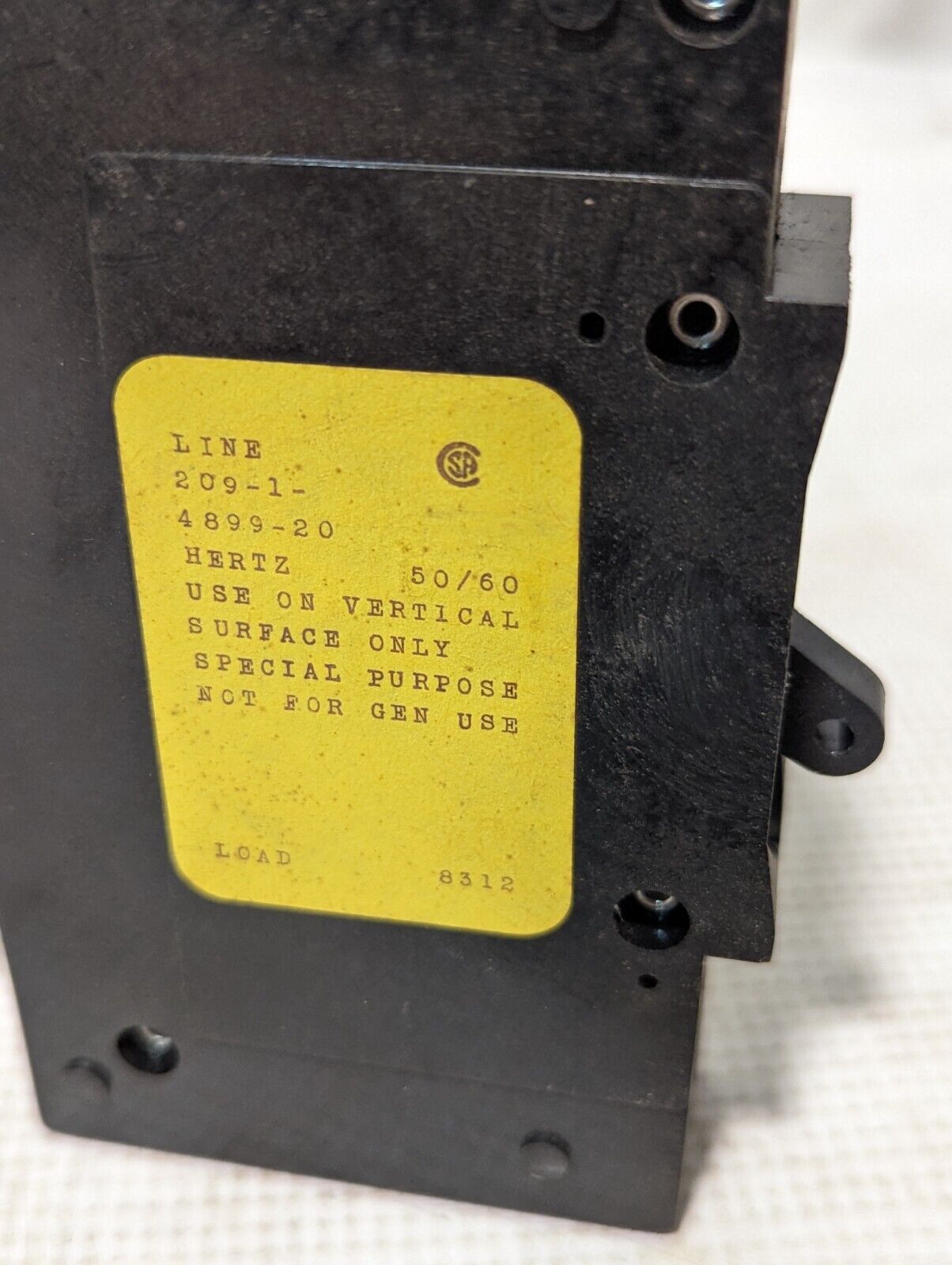 Airpax 209-1-4899-20 Circuit Breaker, 20A, 120/240 VAC 1 Pole - Free Shipping