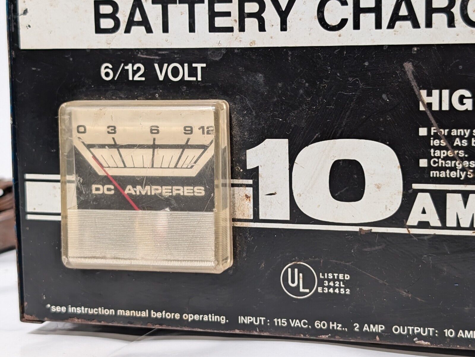 Vintage Solar 10/2a 55a Battery Charger Starter 6 & 12 Volt No. 1050C